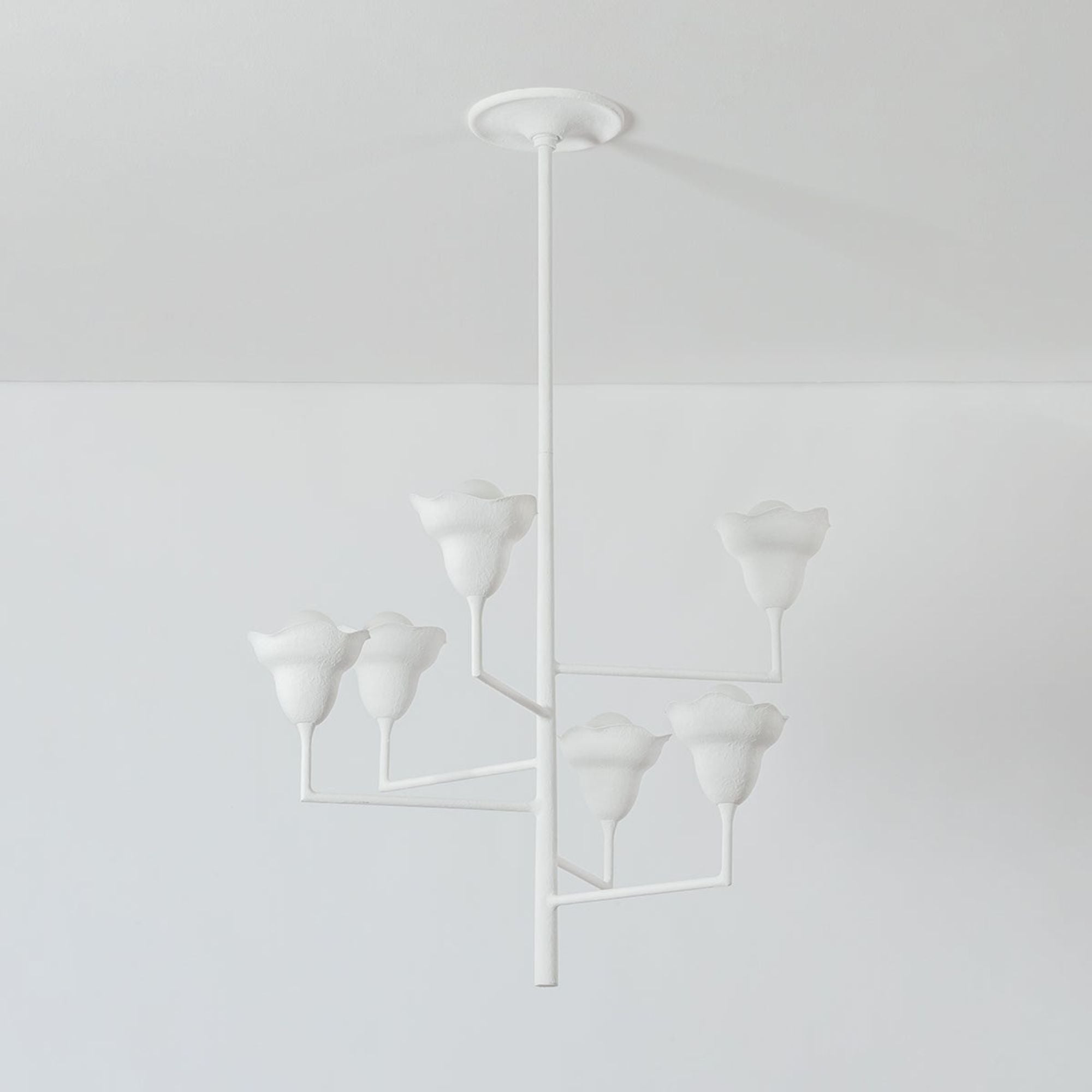 Alora 32" 6-Light Chandelier, White Plaster Finish