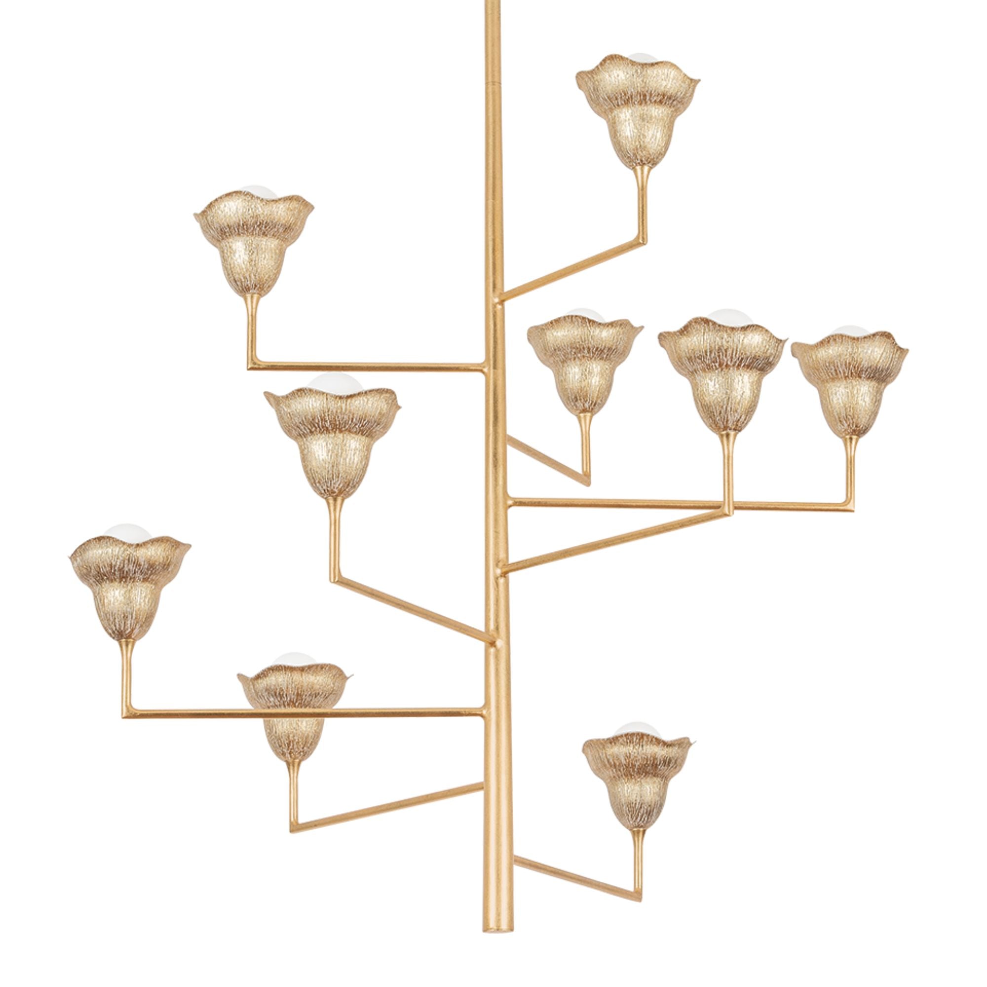 Alora 45" 9-Light Chandelier, Vintage Gold Leaf/Gilded Ivory Finish