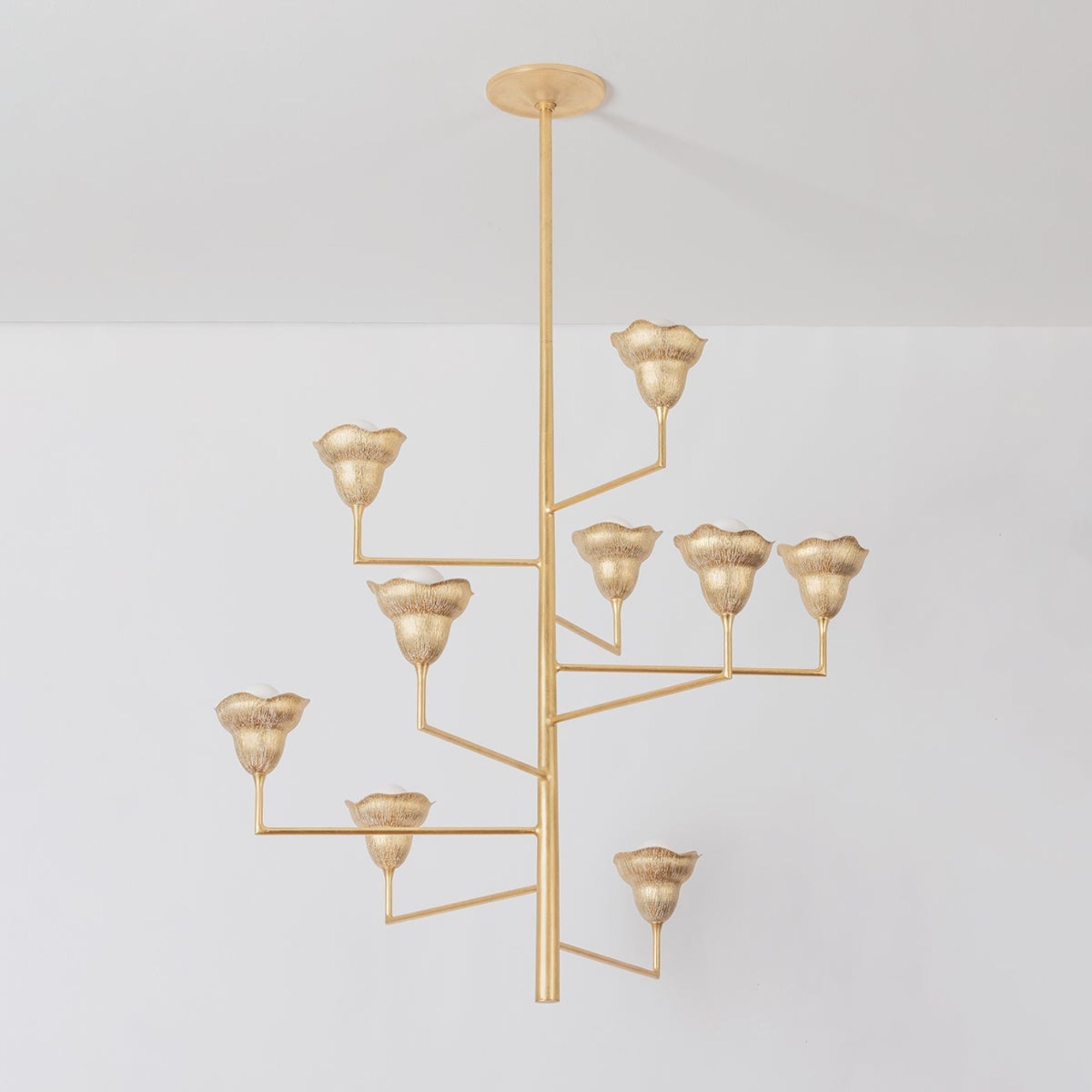 Alora 45" 9-Light Chandelier, Vintage Gold Leaf/Gilded Ivory Finish