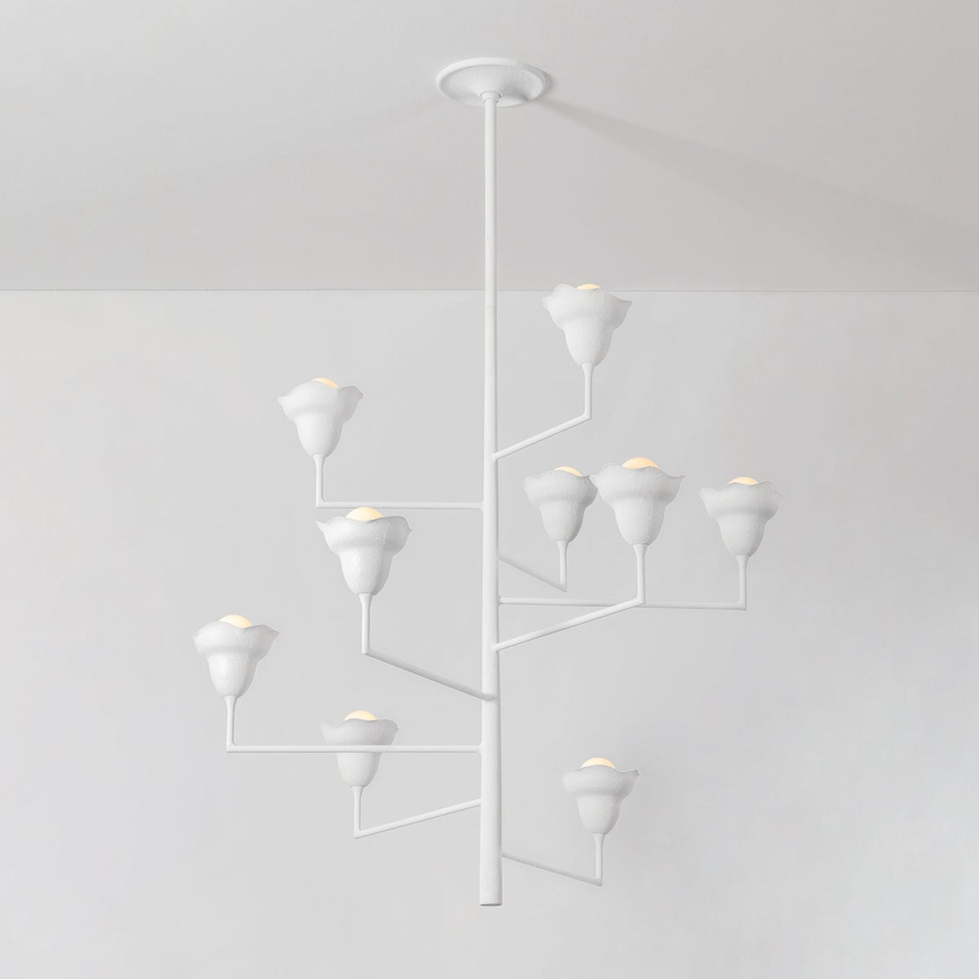 Alora 45" 9-Light Chandelier, White Plaster Finish
