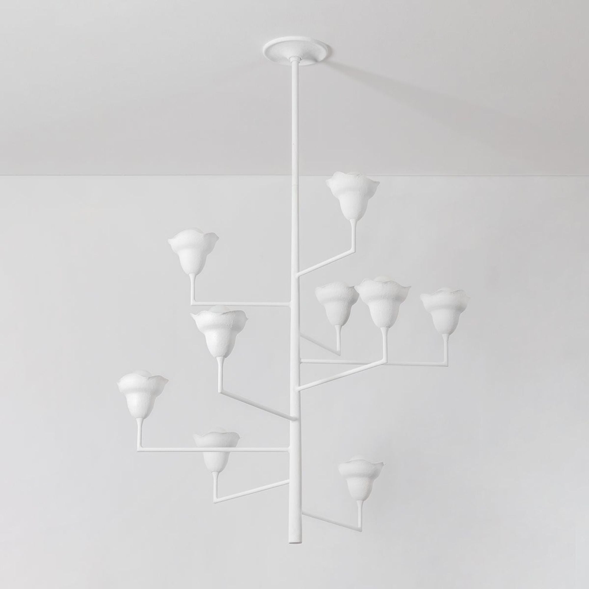 Alora 45" 9-Light Chandelier, White Plaster Finish