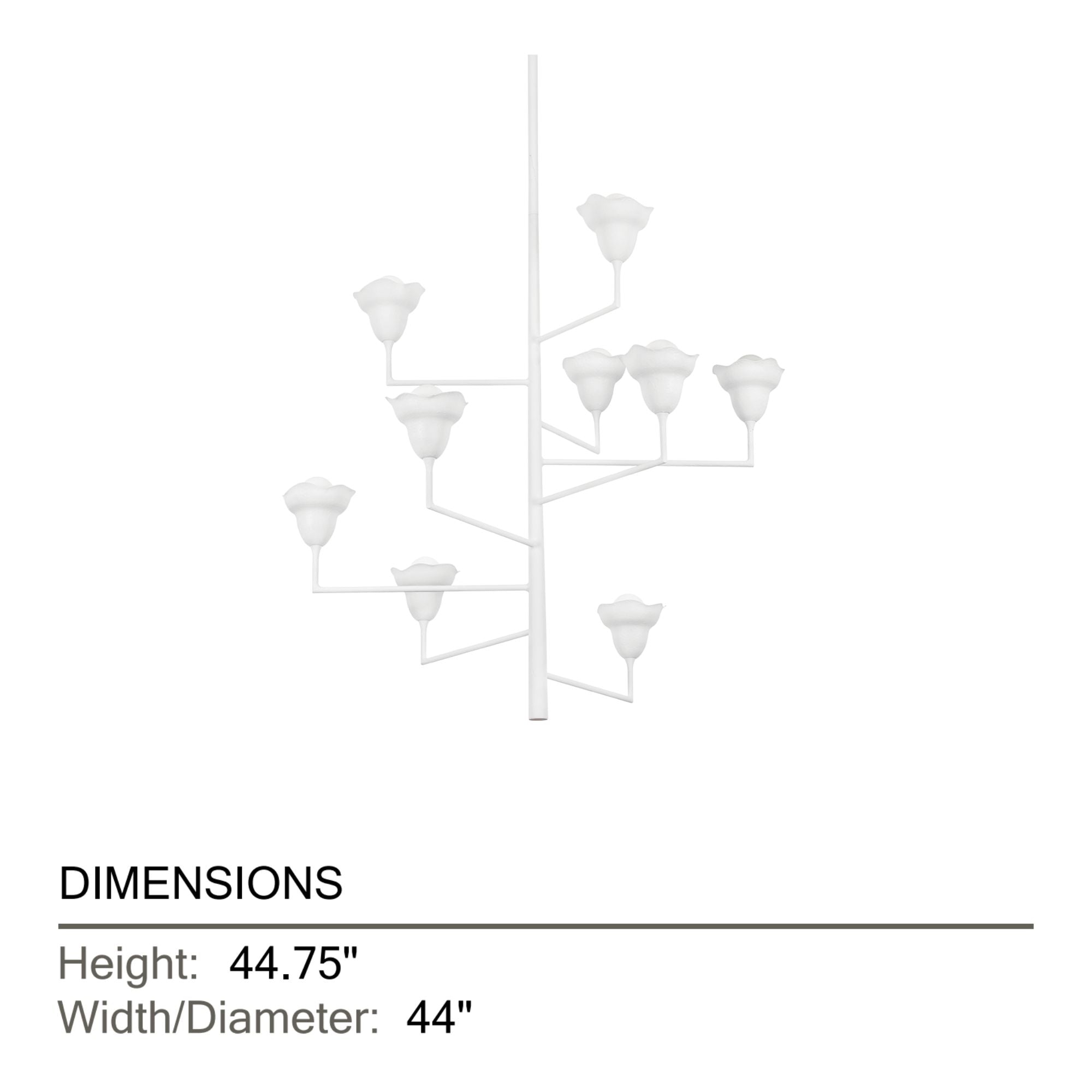 Alora 45" 9-Light Chandelier, White Plaster Finish