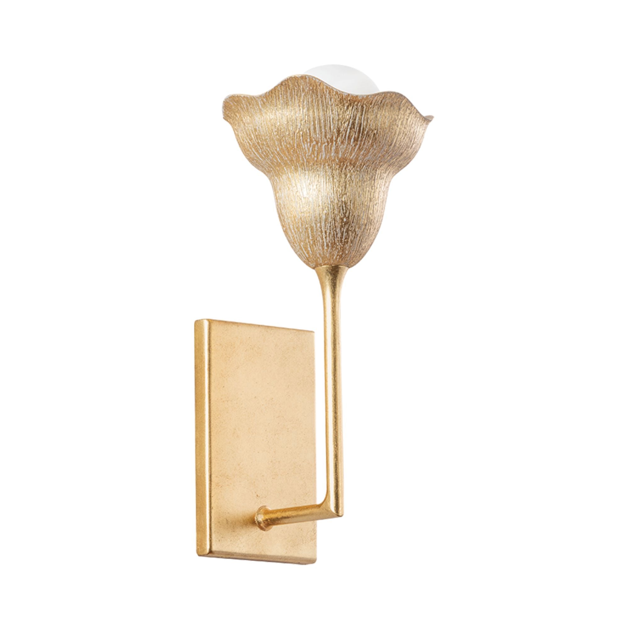 Alora 15" Wall Sconce, Vintage Gold Leaf/Gilded Ivory Finish