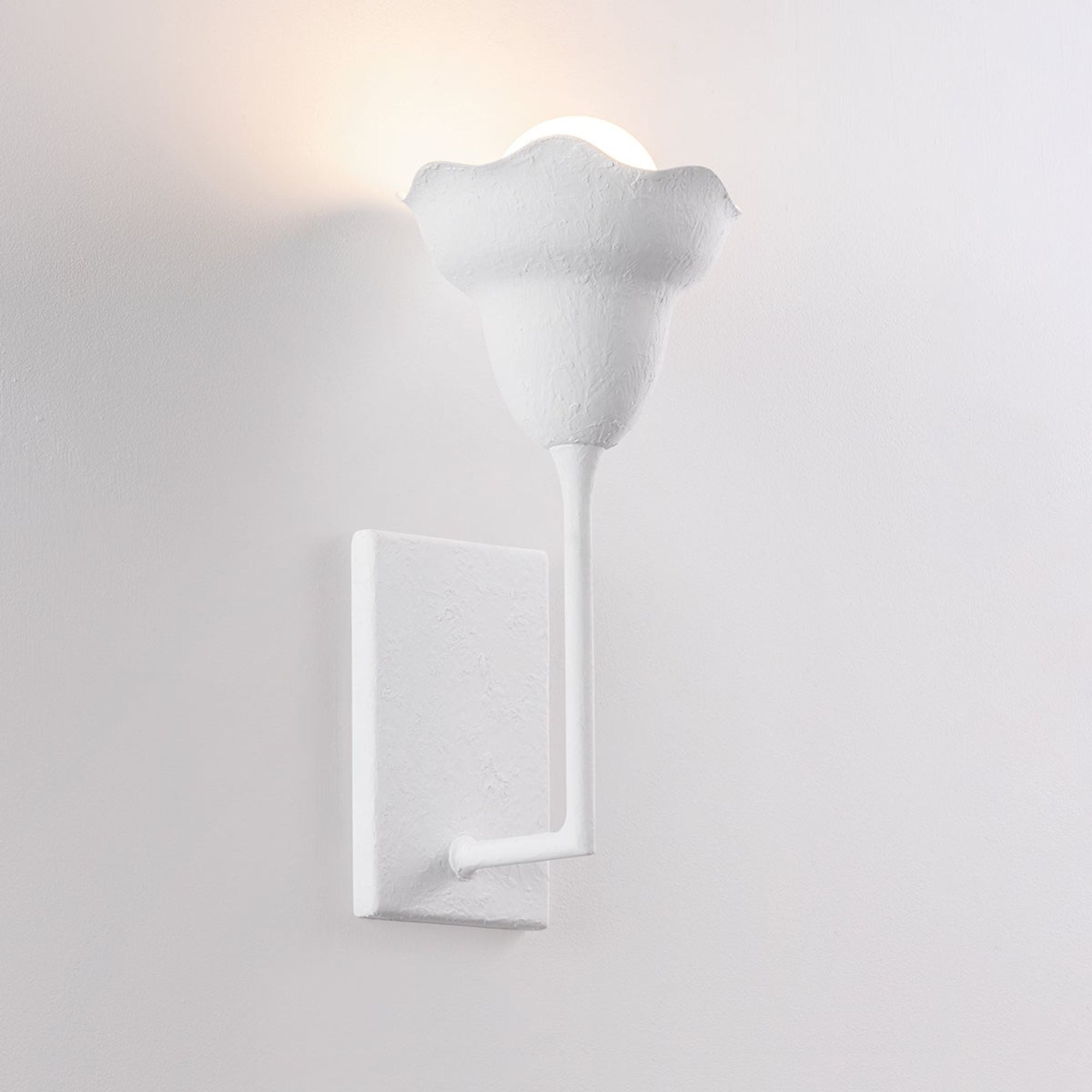 Alora 15" Wall Sconce, White Plaster Finish
