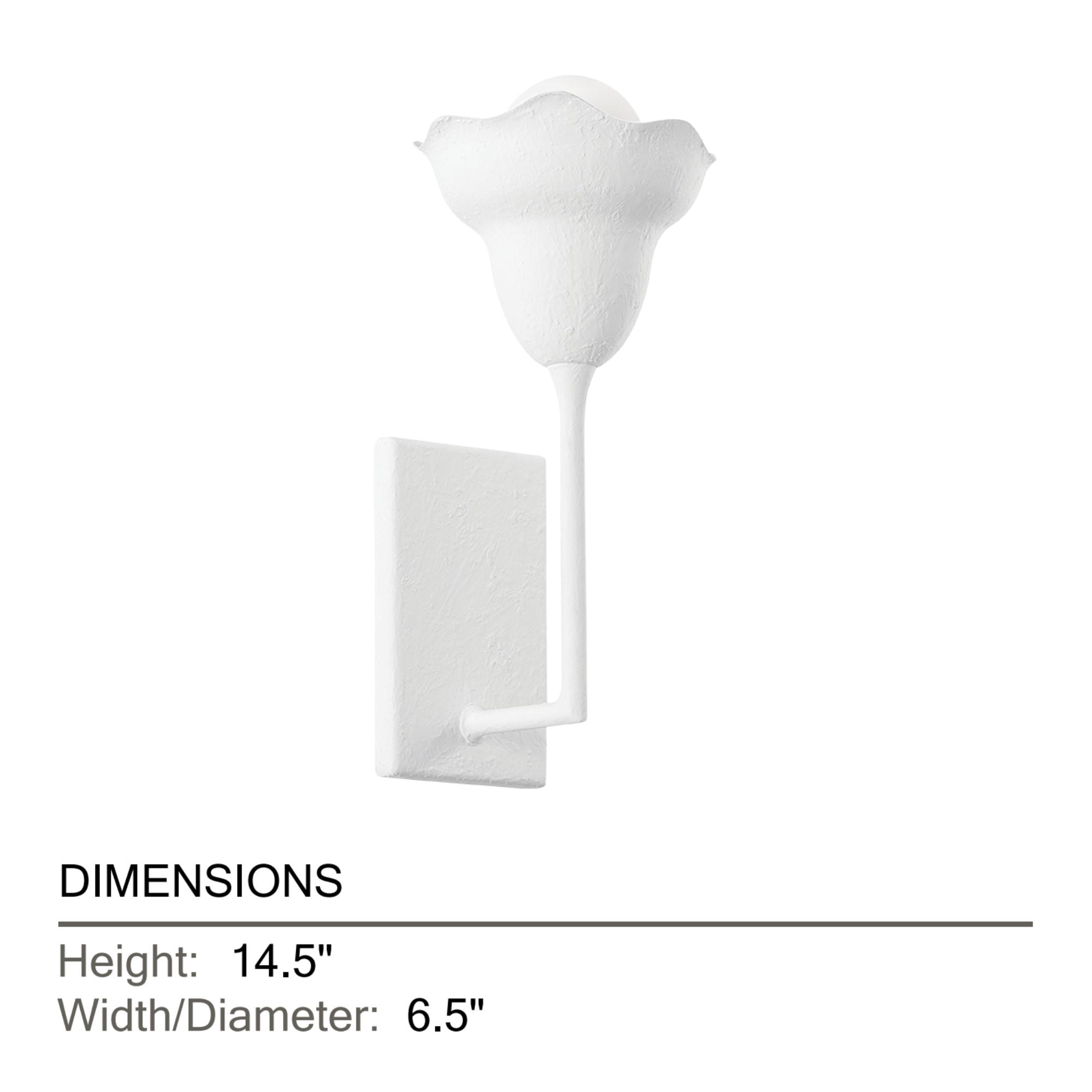 Alora 15" Wall Sconce, White Plaster Finish