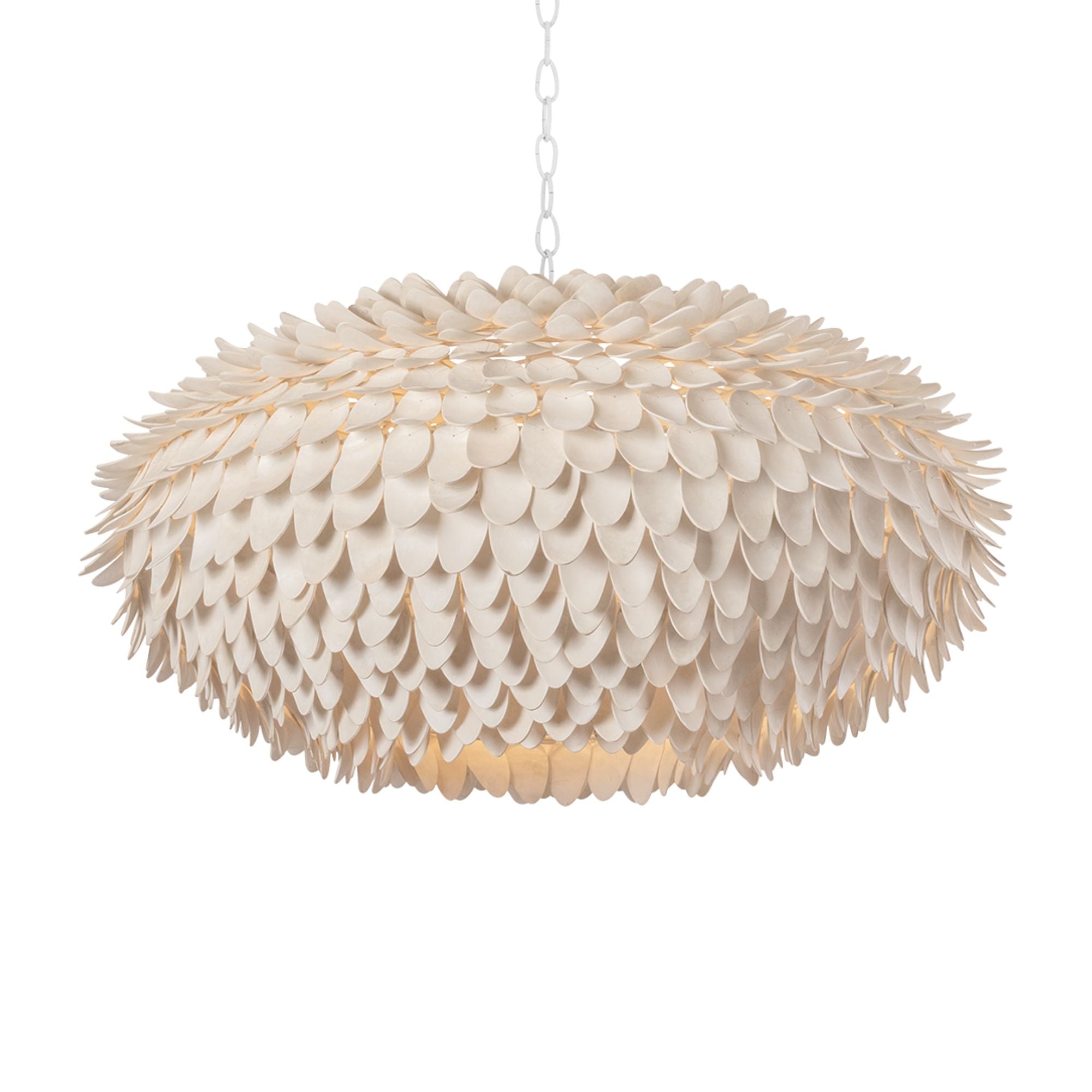 Hudson Valley Alsen 36.5 in. 6-Light Pendant, White Plaster with Coco Shell