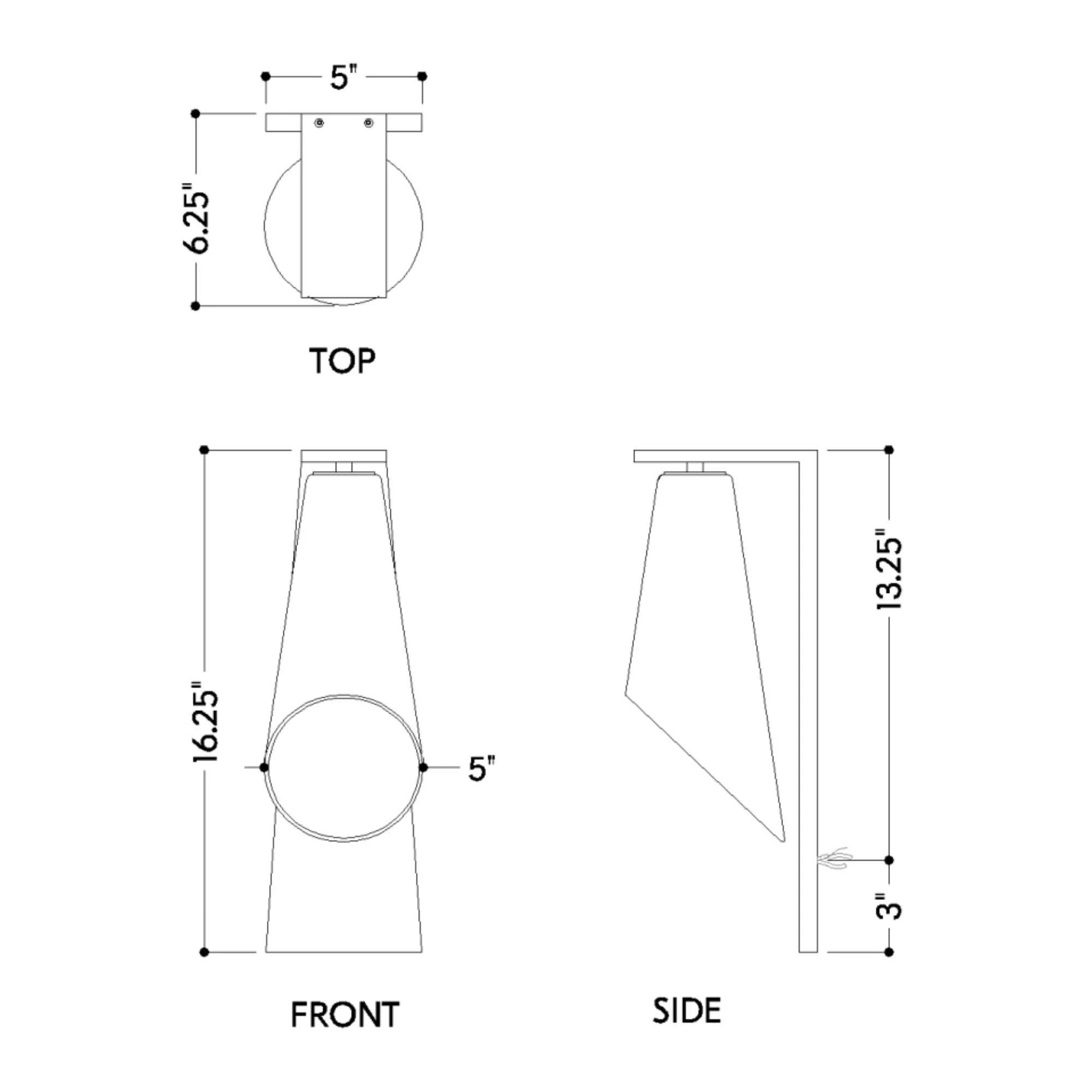 Andros 16" Wall Sconce, Aged Brass Finish