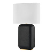 Arthur 26" Table Lamp, Aged Brass/Black Lava Ceramic Finish