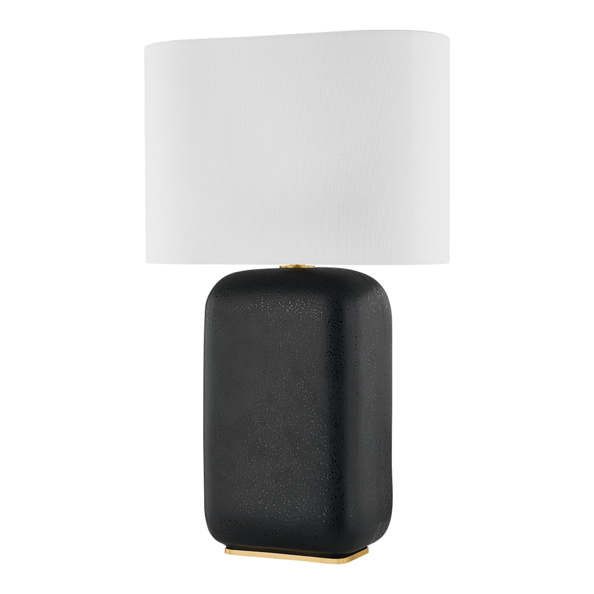 Arthur 26" Table Lamp, Aged Brass/Black Lava Ceramic Finish