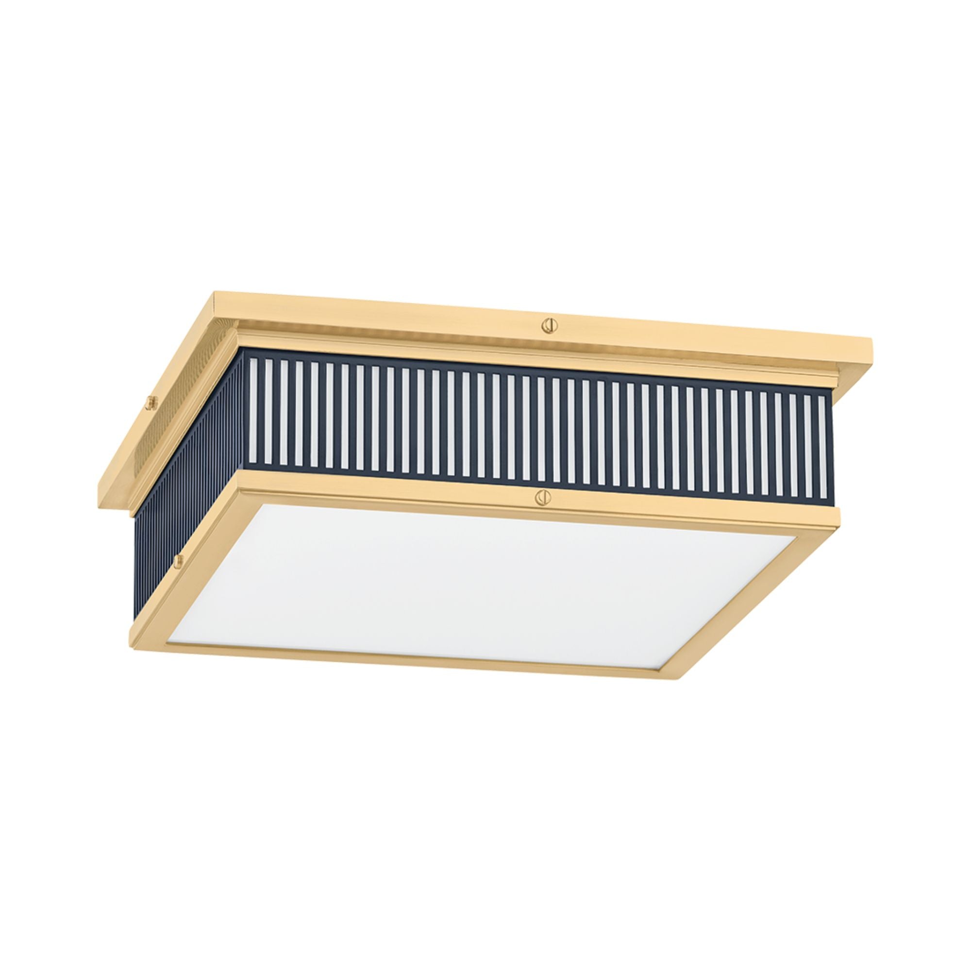 Ashdown 14" Square, LED Flush Mount, Aged Brass/Distressed Bronze Finish