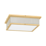 Ashdown 14" Square LED Flush Mount, Aged Brass/Off-White Finish