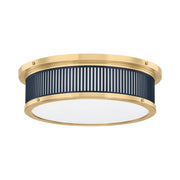 Ashdown 14" LED Flush Mount, Aged Brass/Distressed Bronze Finish