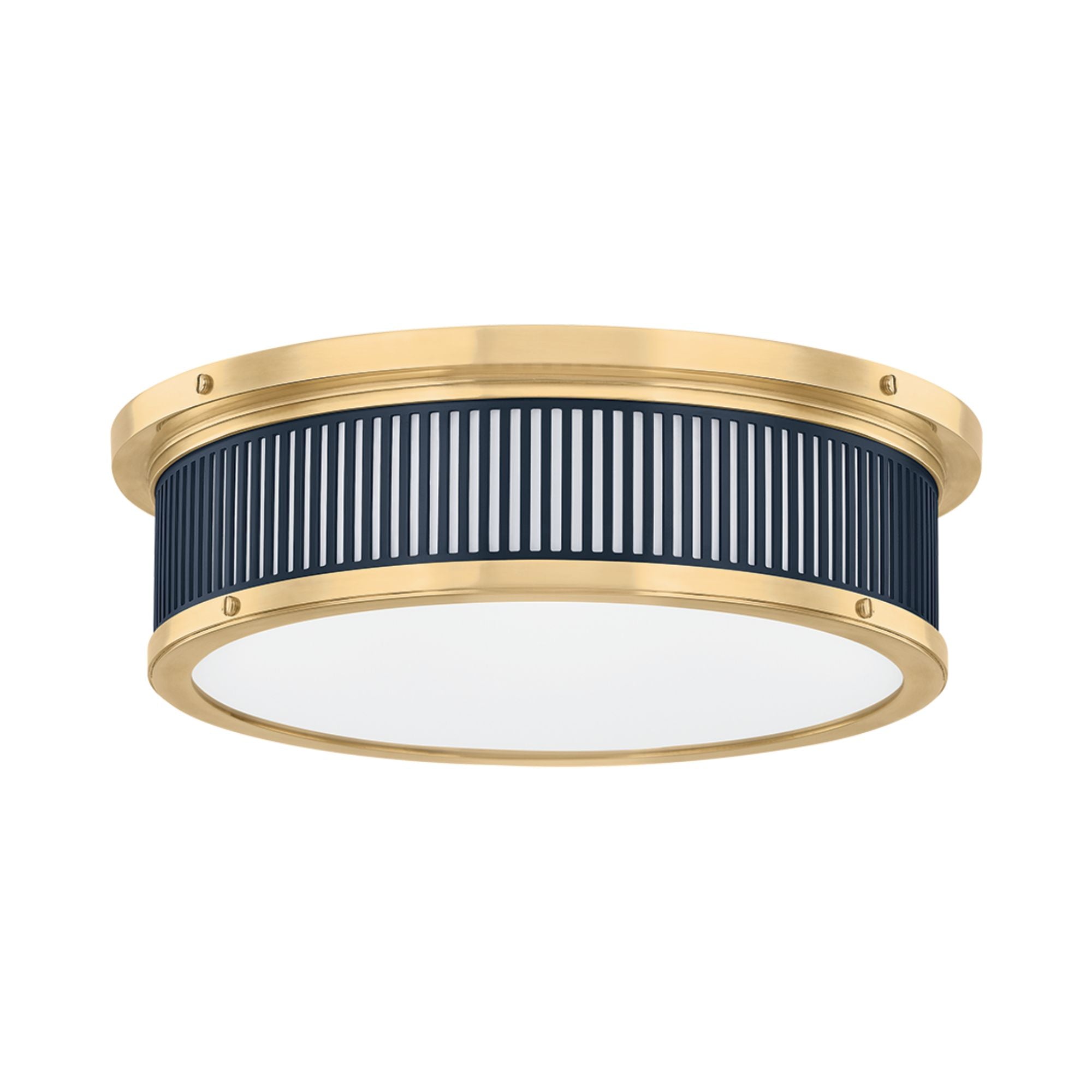 Ashdown 14" LED Flush Mount, Aged Brass/Distressed Bronze Finish