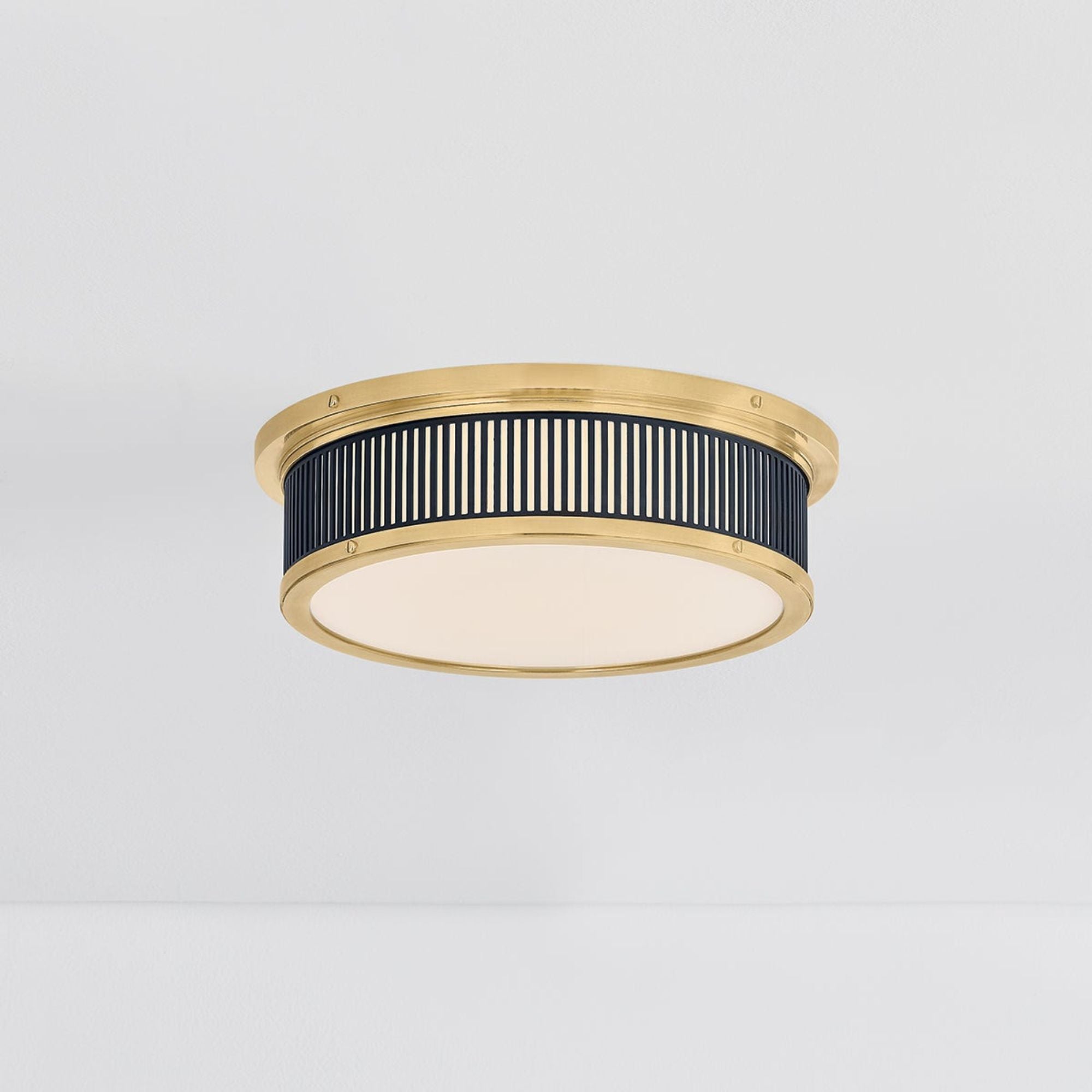 Ashdown 14" LED Flush Mount, Aged Brass/Distressed Bronze Finish