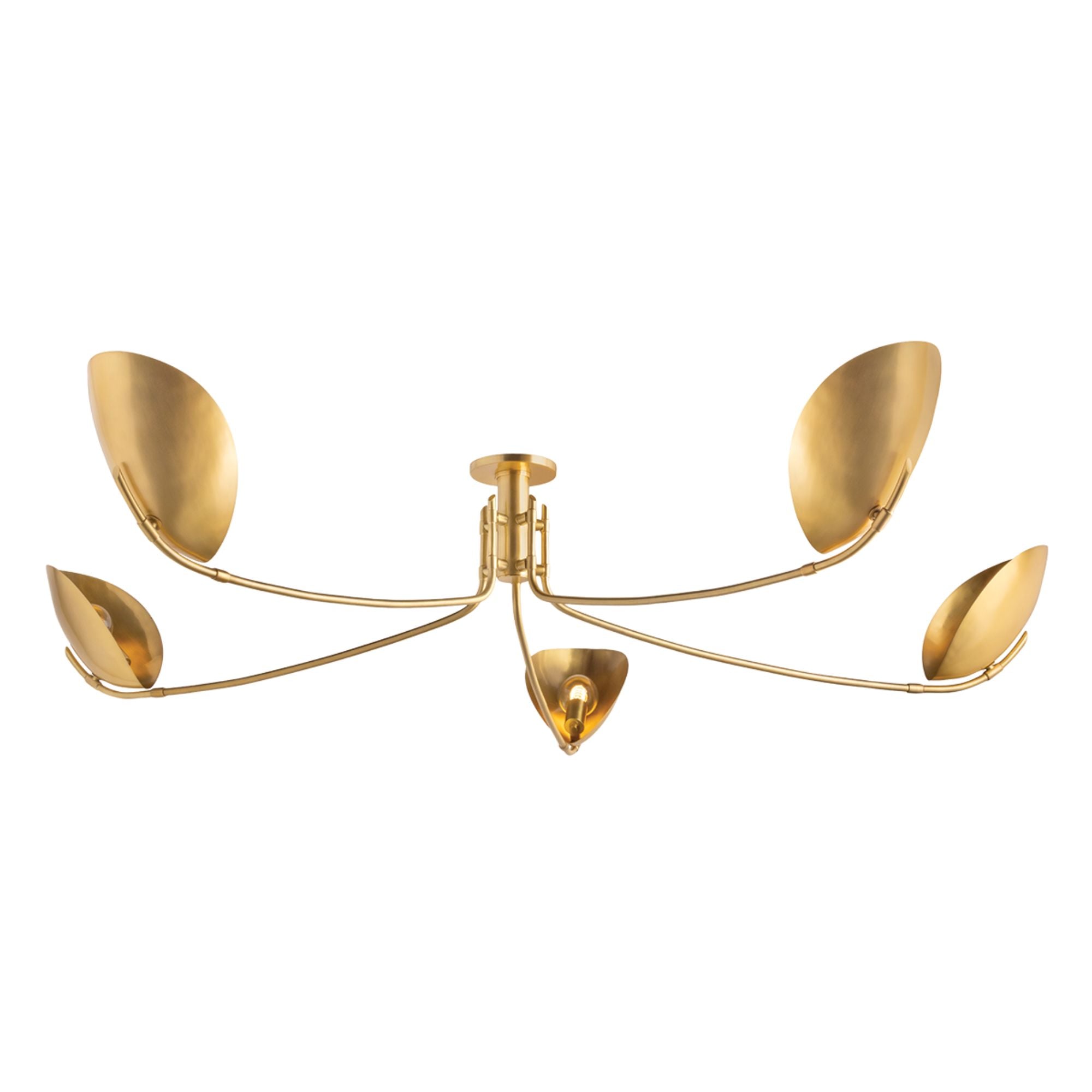 Hudson Valley Avondale 21 in. 5-Light Semi-Flush Mount, Aged Brass