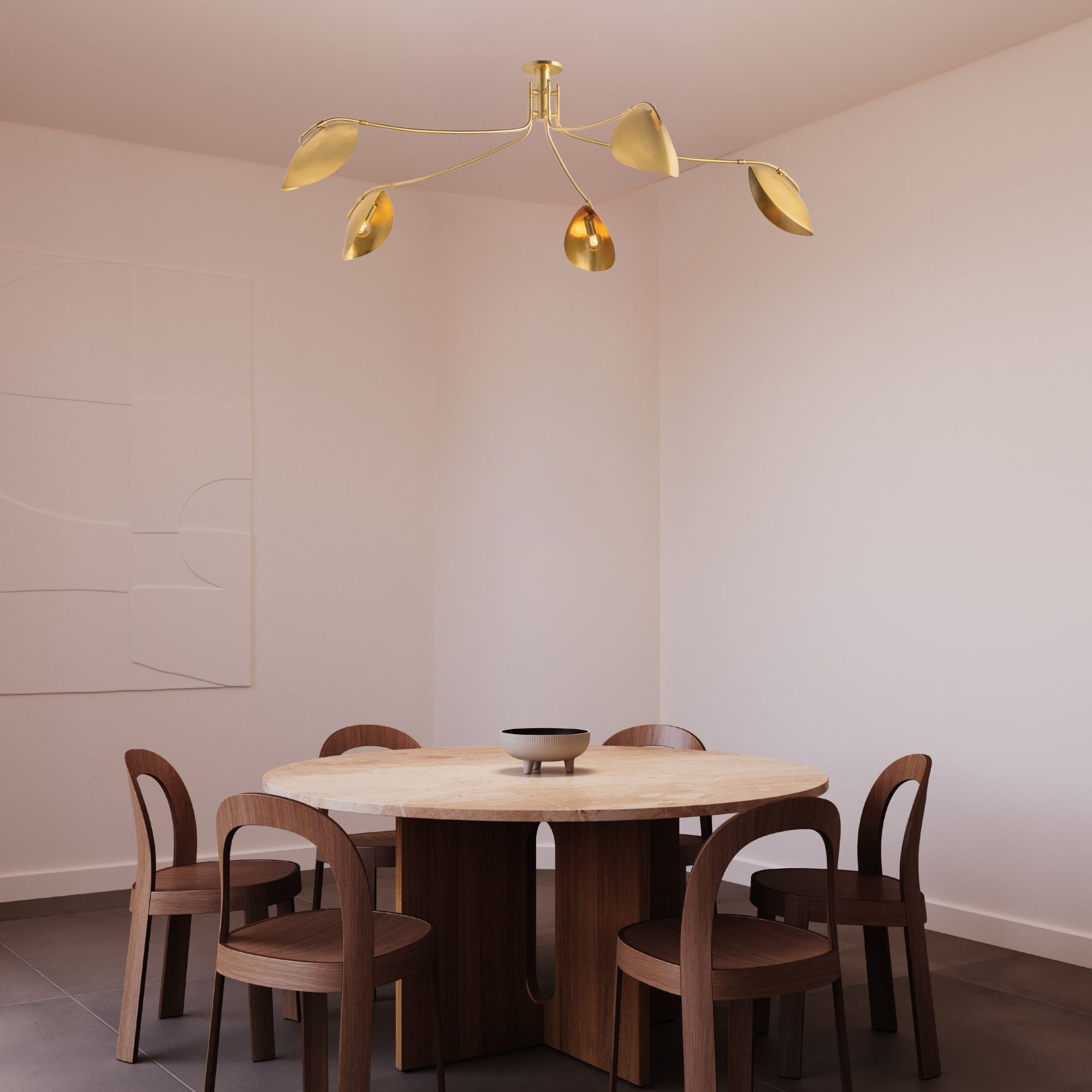 Hudson Valley Avondale 21 in. 5-Light Semi-Flush Mount, Aged Brass
