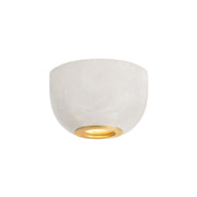 Hudson Valley Bains Corner 5 in. Flush Mount Light, Aged Brass with Alabaster Natural Stone