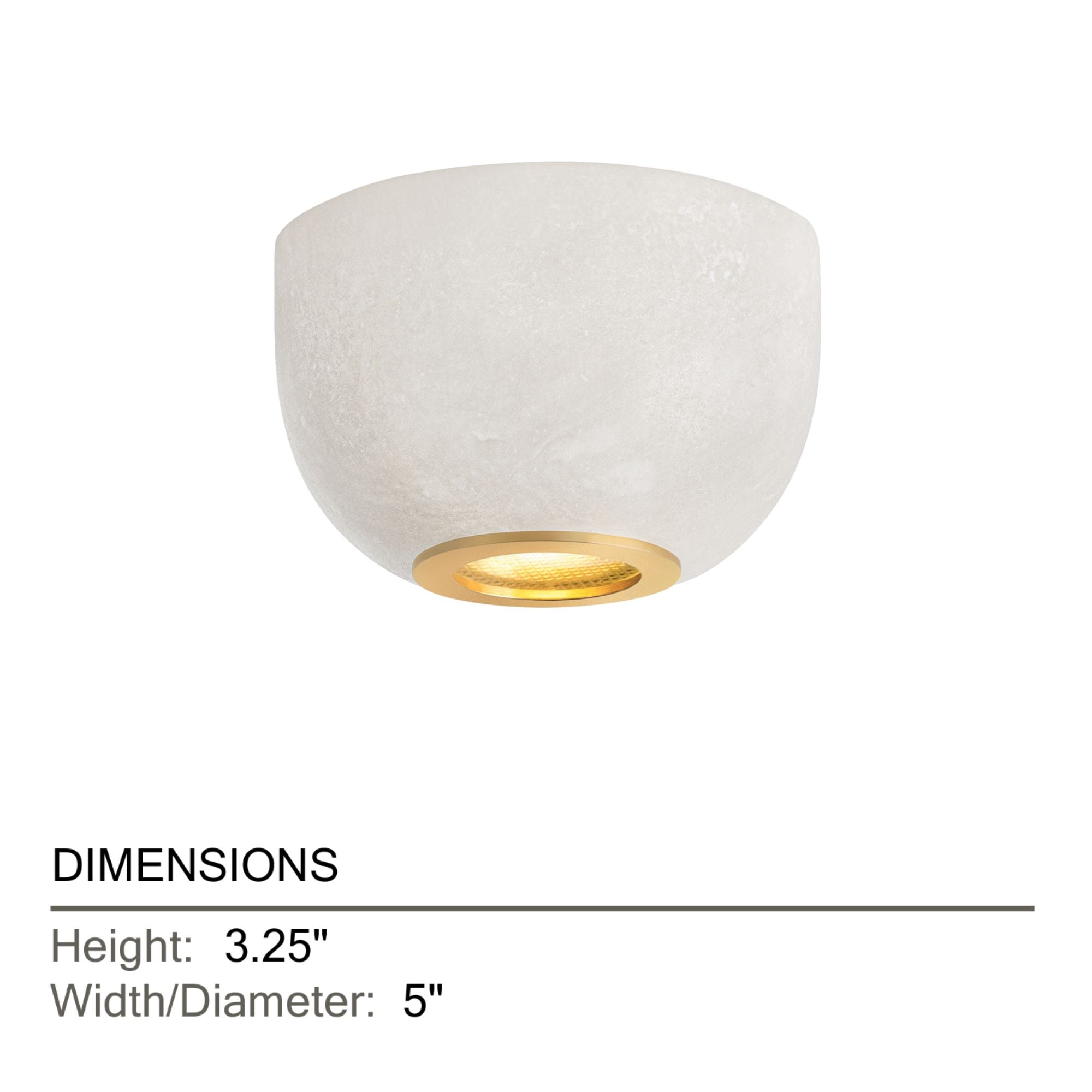 Hudson Valley Bains Corner 5 in. Flush Mount Light, Aged Brass with Alabaster Natural Stone