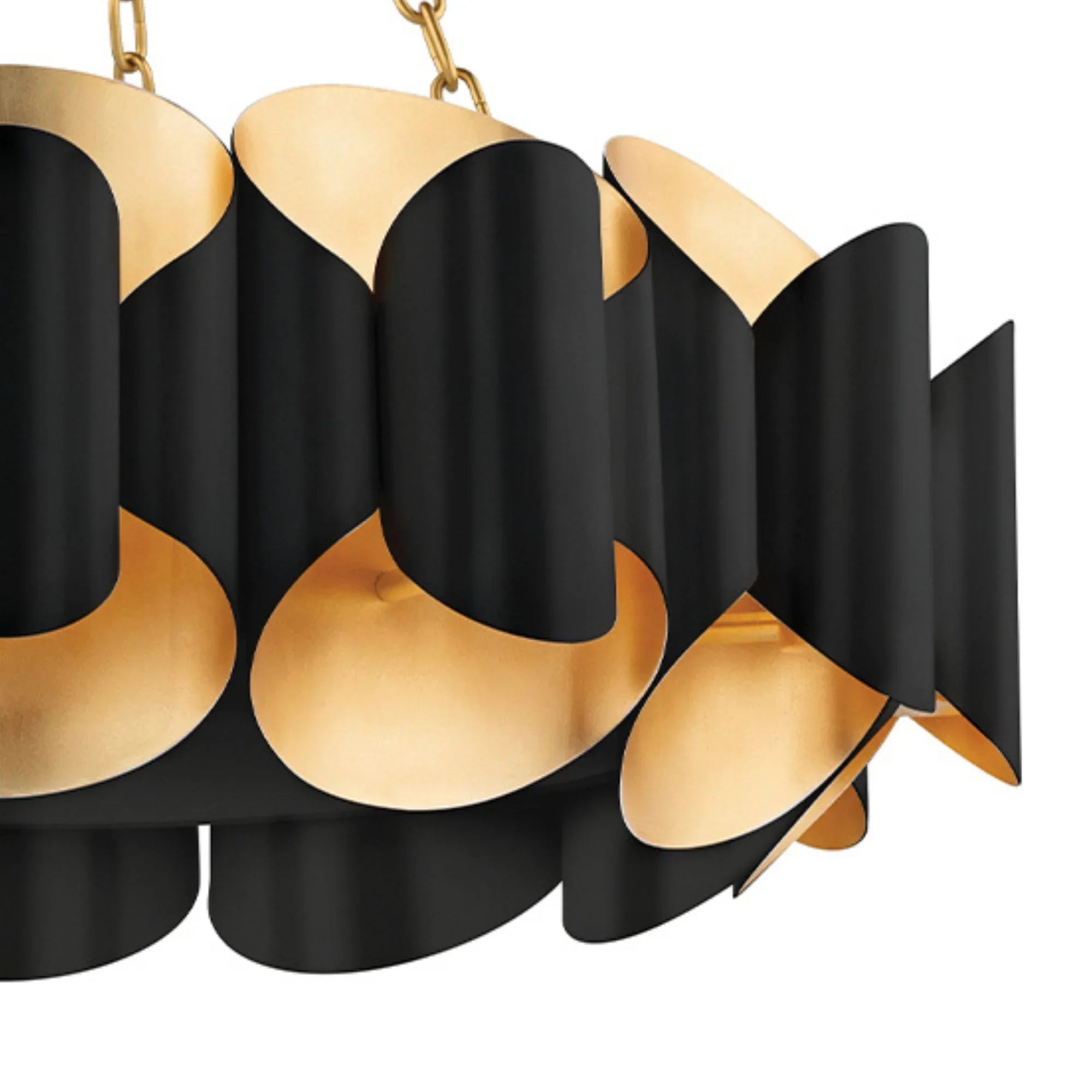 Hudson Valley Lighting - Banks 35" 12-Light Chandelier, Gold Leaf/Black Finish | Bees Lighting
