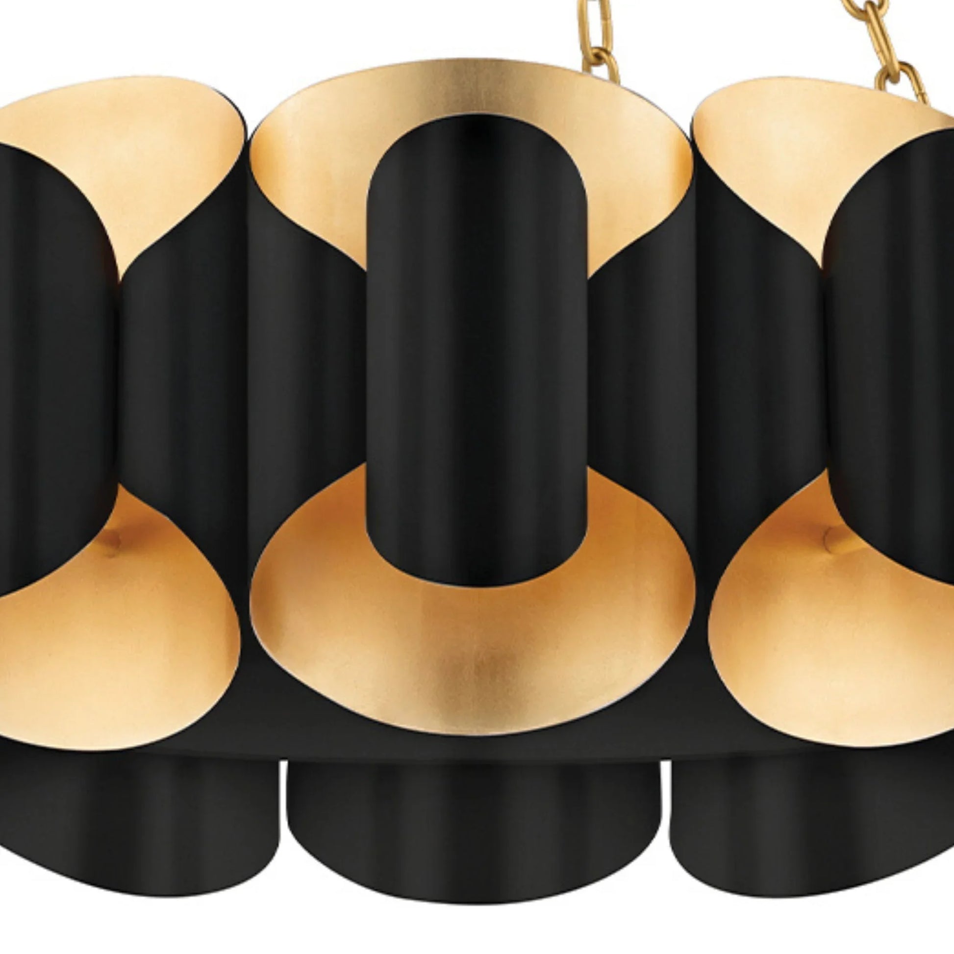 Hudson Valley Lighting - Banks 35" 12-Light Chandelier, Gold Leaf/Black Finish | Bees Lighting