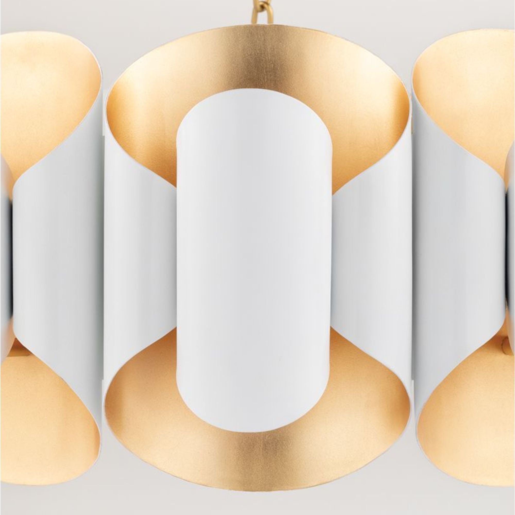 Banks 35" 12-Light Chandelier, Gold Leaf/White Finish