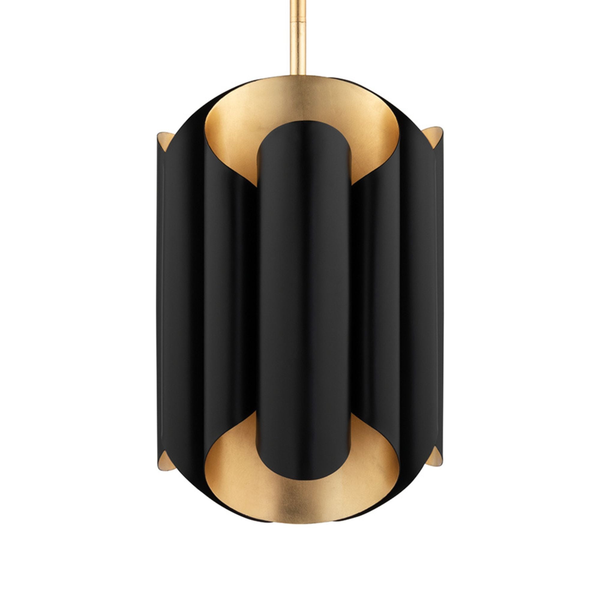 Banks 17" 6-Light Pendant, Gold Leaf/Black Finish