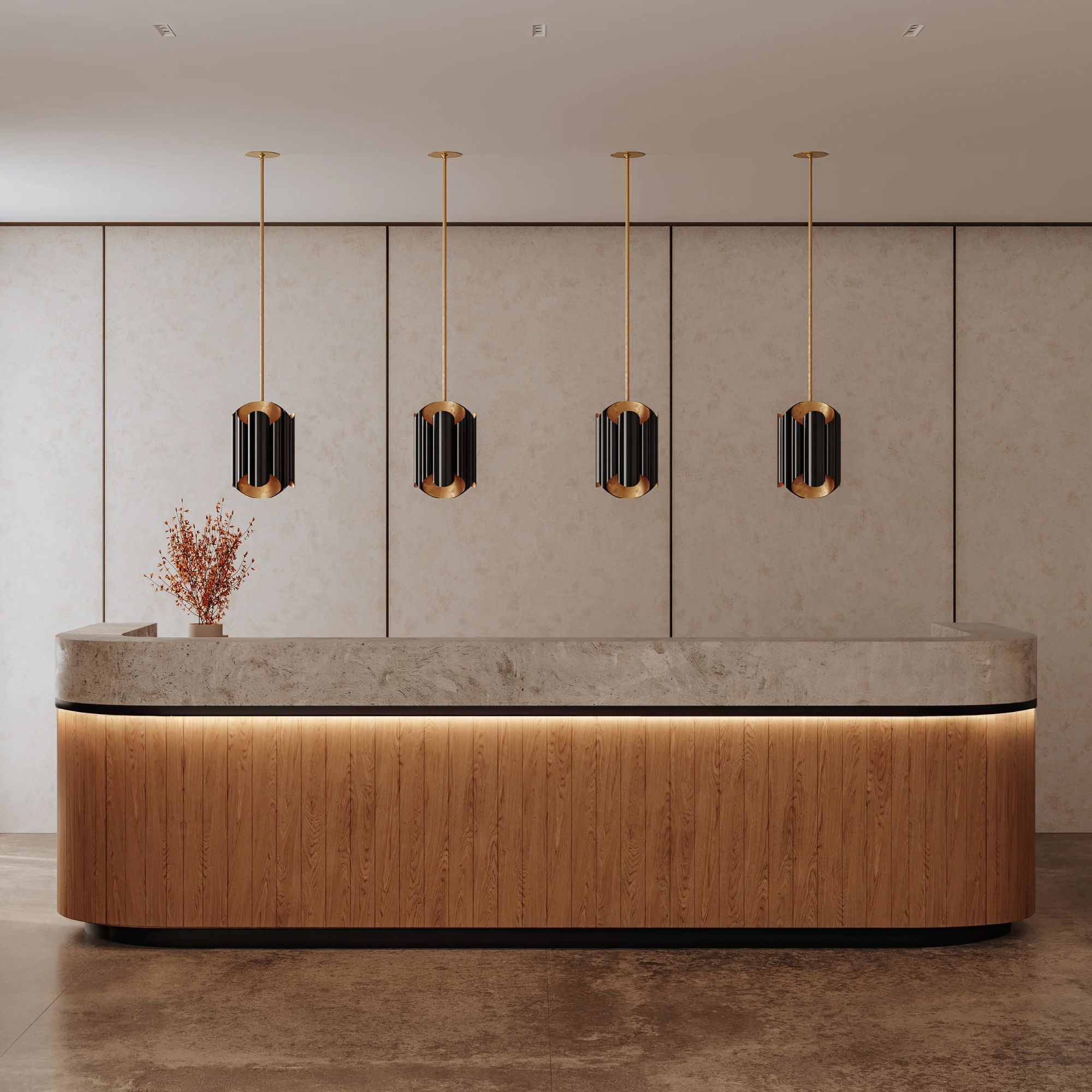 Banks 17" 6-Light Pendant, Gold Leaf/Black Finish