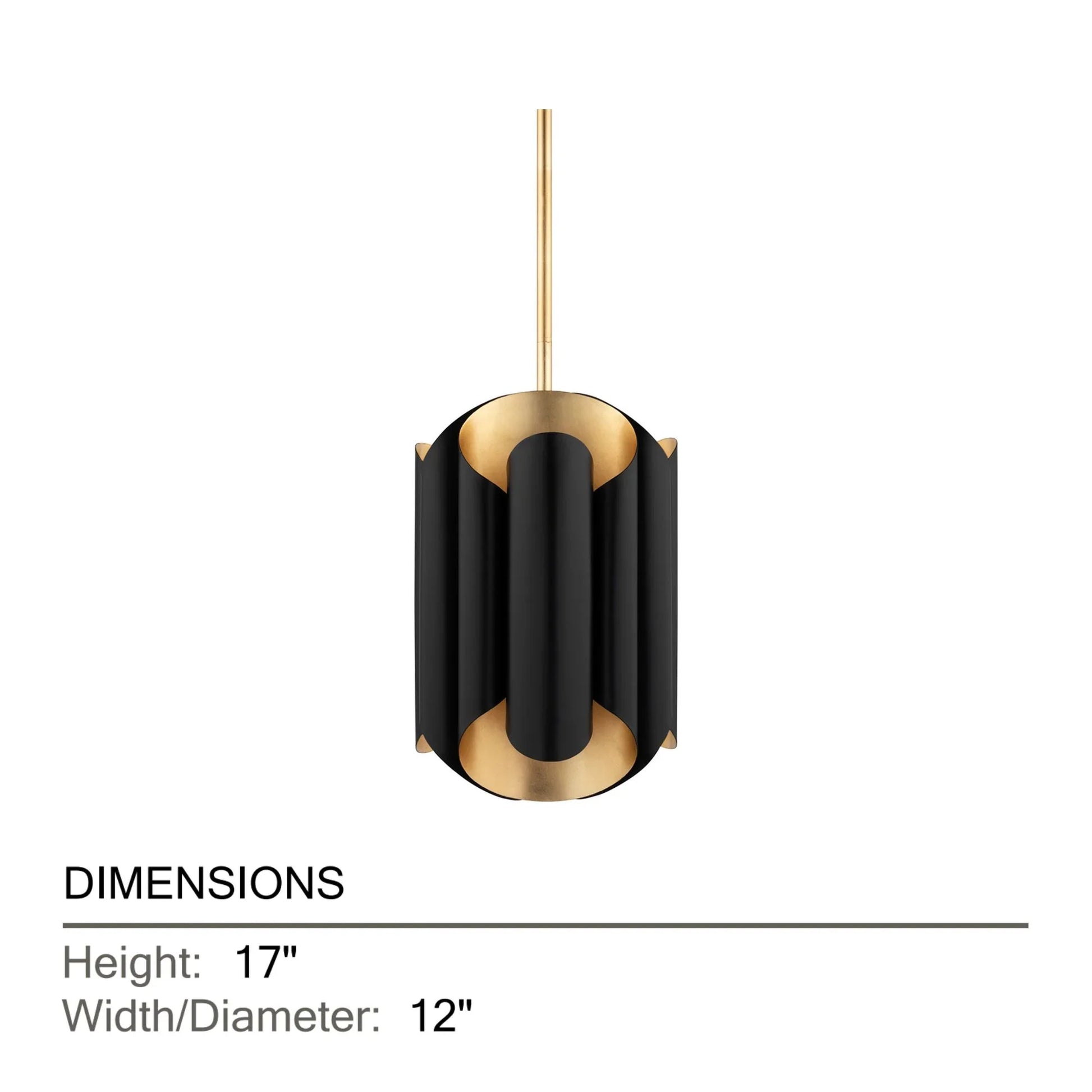 Hudson Valley Lighting - Banks 17" 6-Light Pendant, Gold Leaf/Black Finish | Bees Lighting