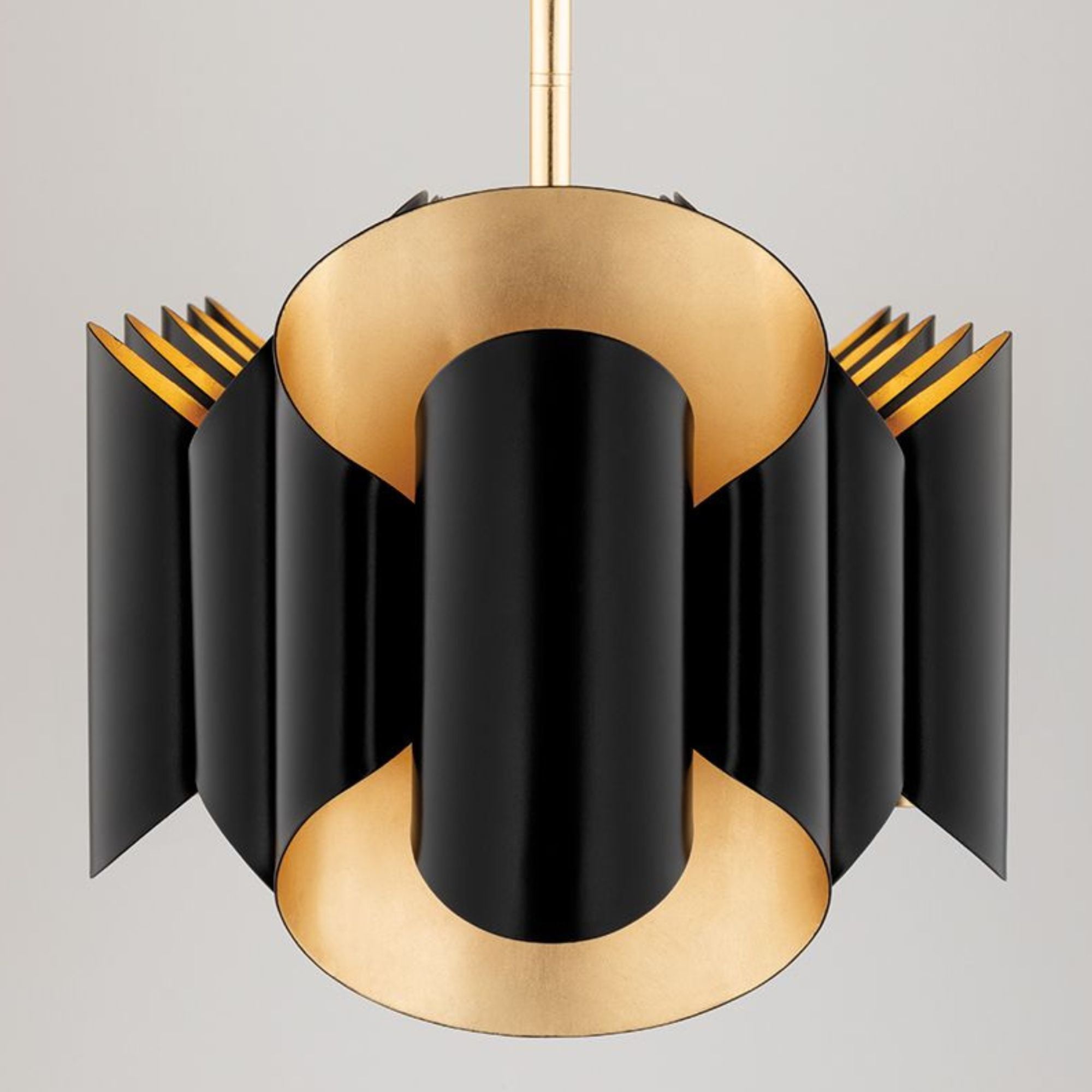 Banks 46" 12-Light Island Pendant, Gold Leaf/Black Finish