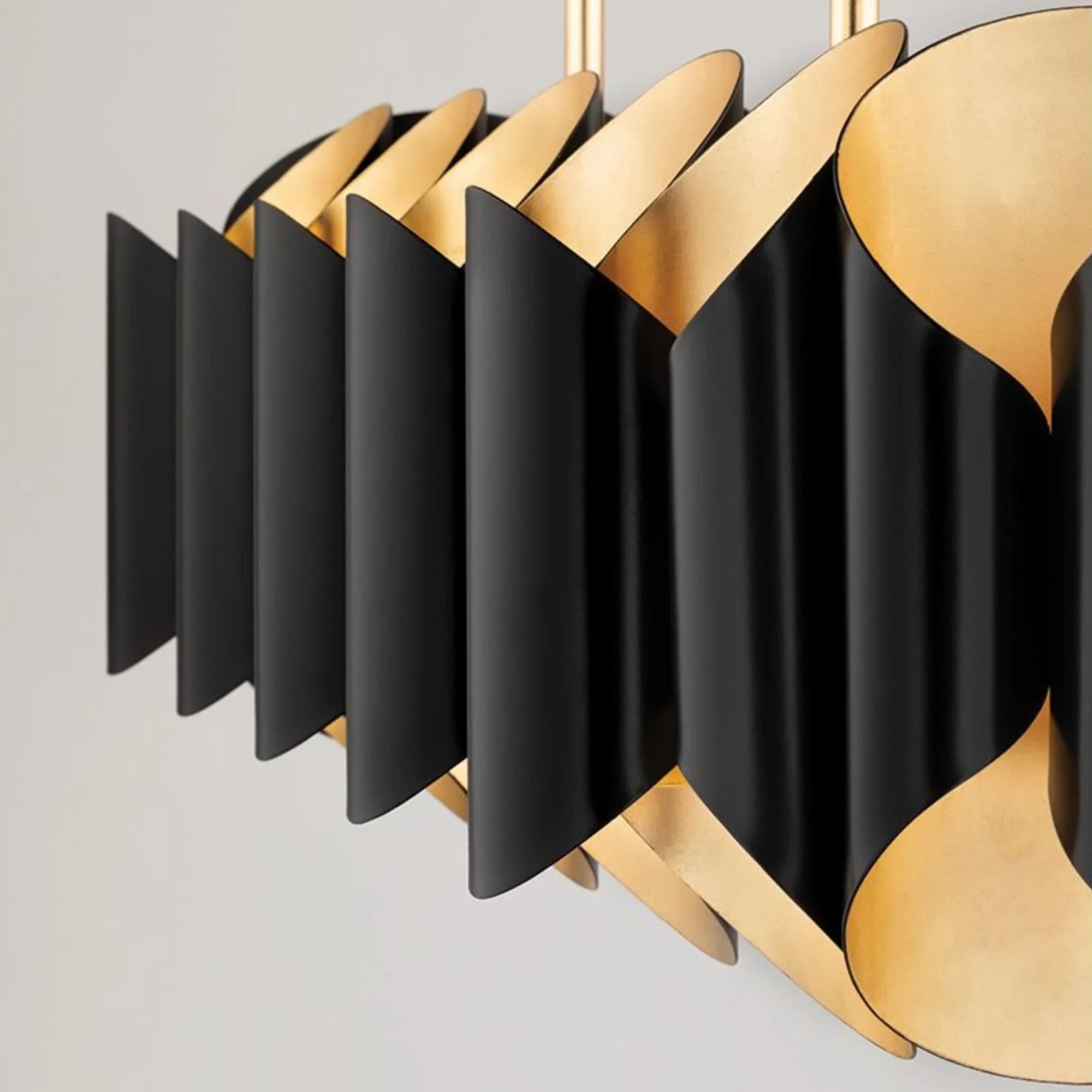 Hudson Valley Lighting - Banks 46" 12-Light Island Pendant, Gold Leaf/Black Finish | Bees Lighting