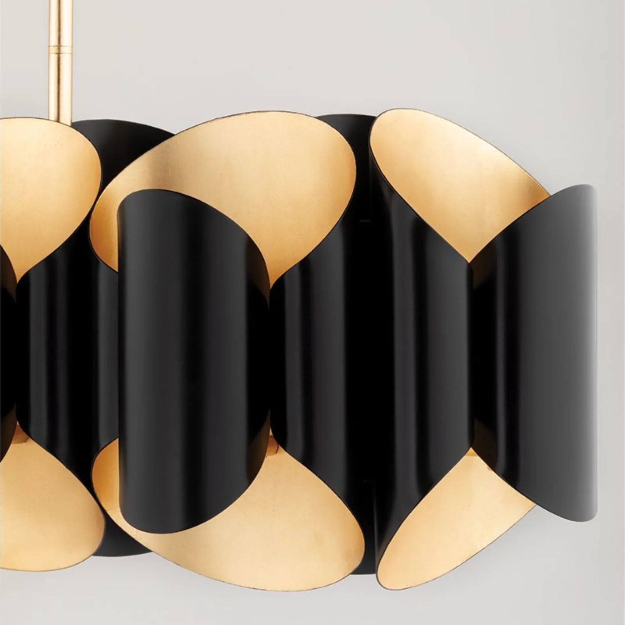 Hudson Valley Lighting - Banks 46" 12-Light Island Pendant, Gold Leaf/Black Finish | Bees Lighting