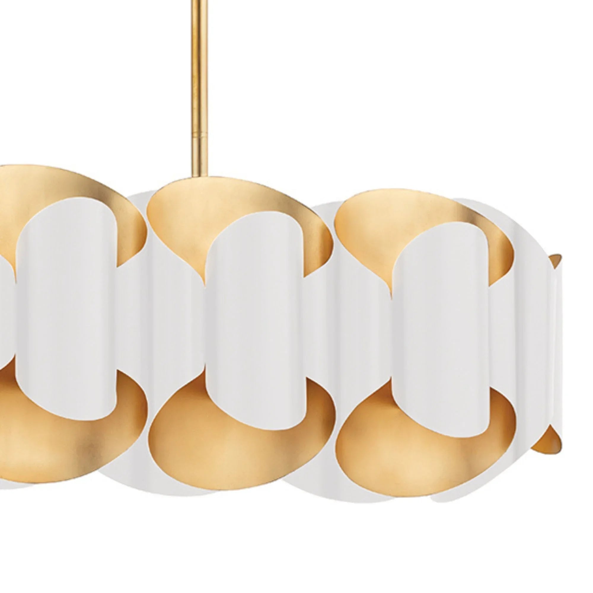 Hudson Valley Lighting - Banks 46" 12-Light Island Pendant, Gold Leaf/White Finish | Bees Lighting