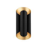 Banks 17" 2-Light Wall Sconce, Gold Leaf/Black Finish