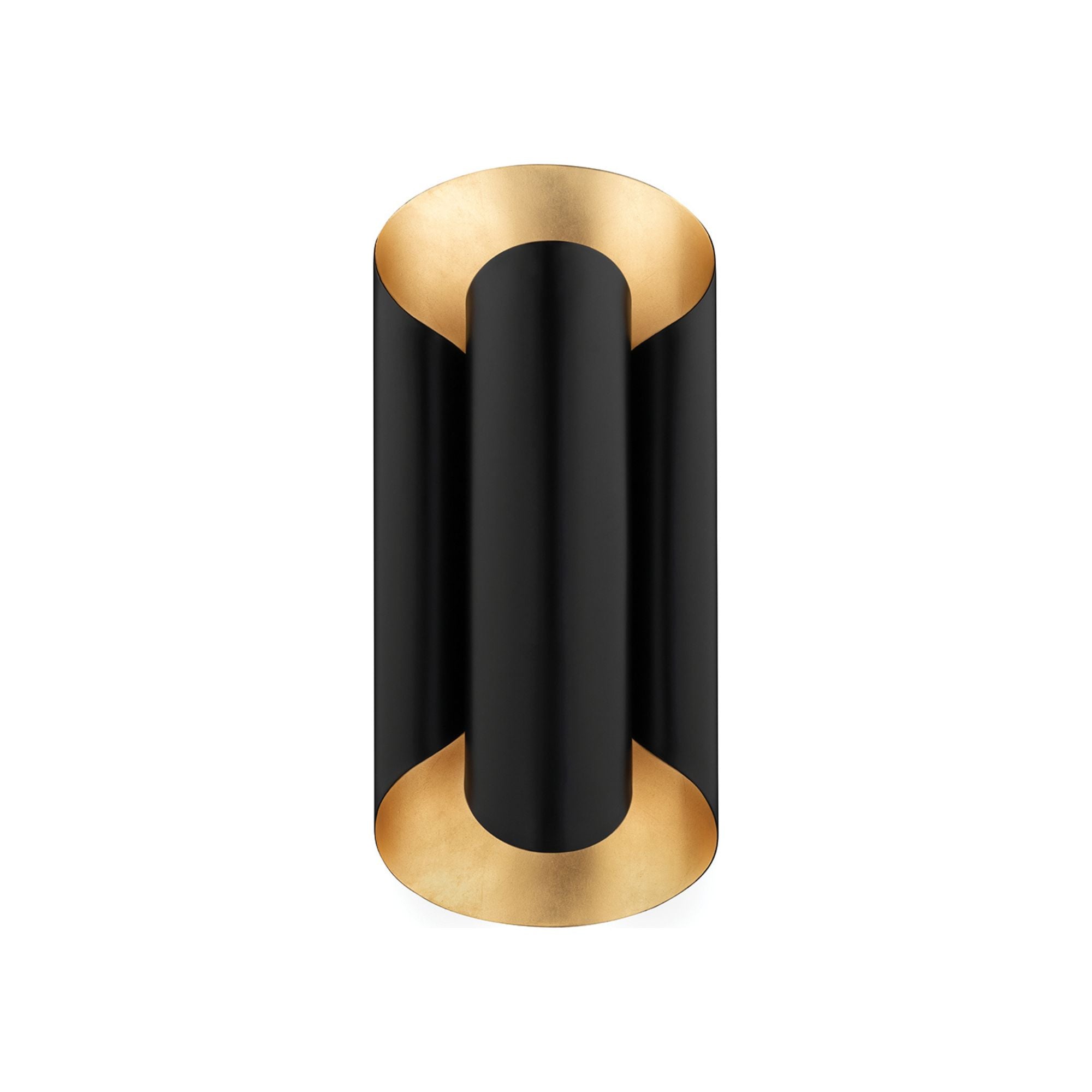 Banks 17" 2-Light Wall Sconce, Gold Leaf/Black Finish