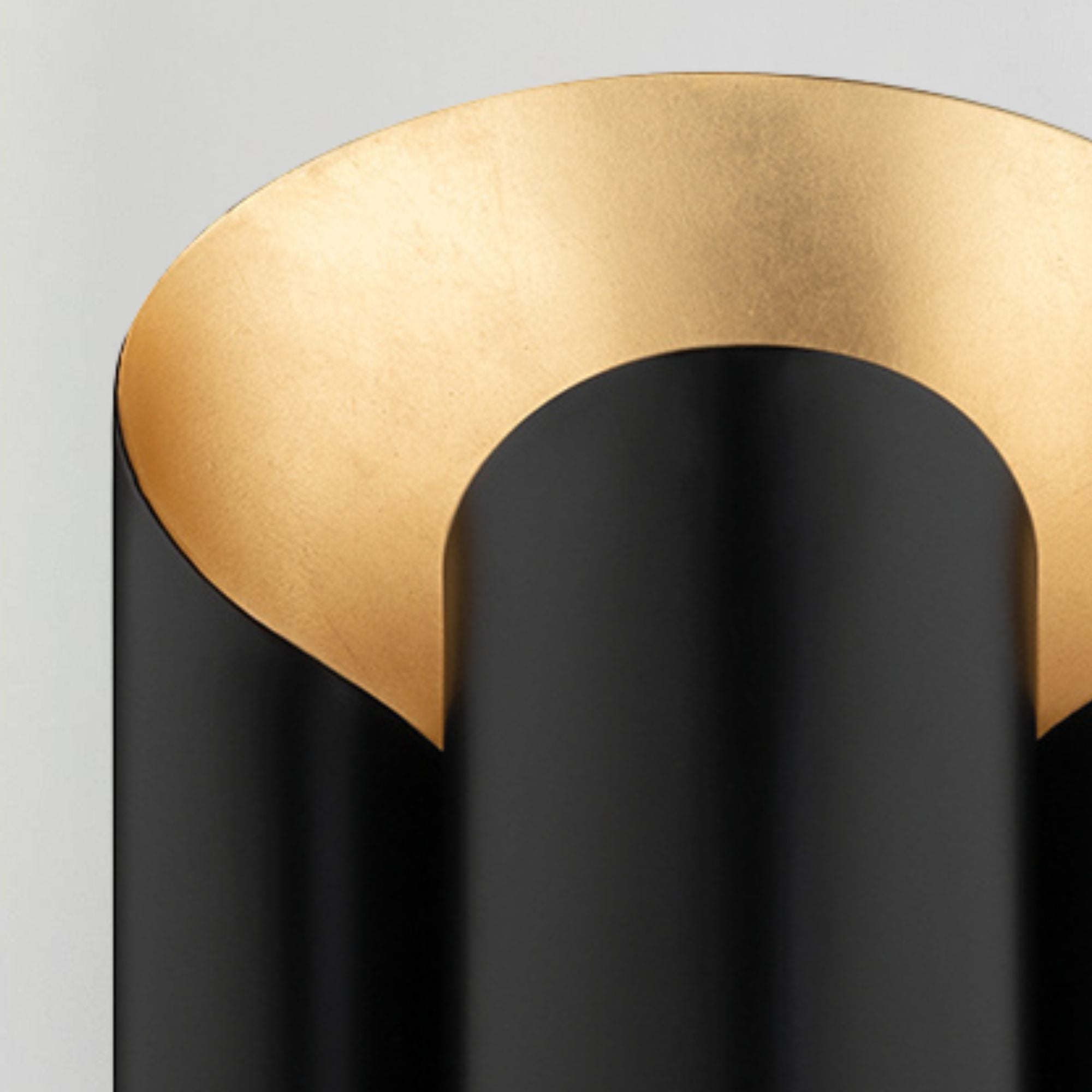 Banks 17" 2-Light Wall Sconce, Gold Leaf/Black Finish