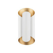 Banks 17" 2-Light Wall Sconce, Gold Leaf/White Finish