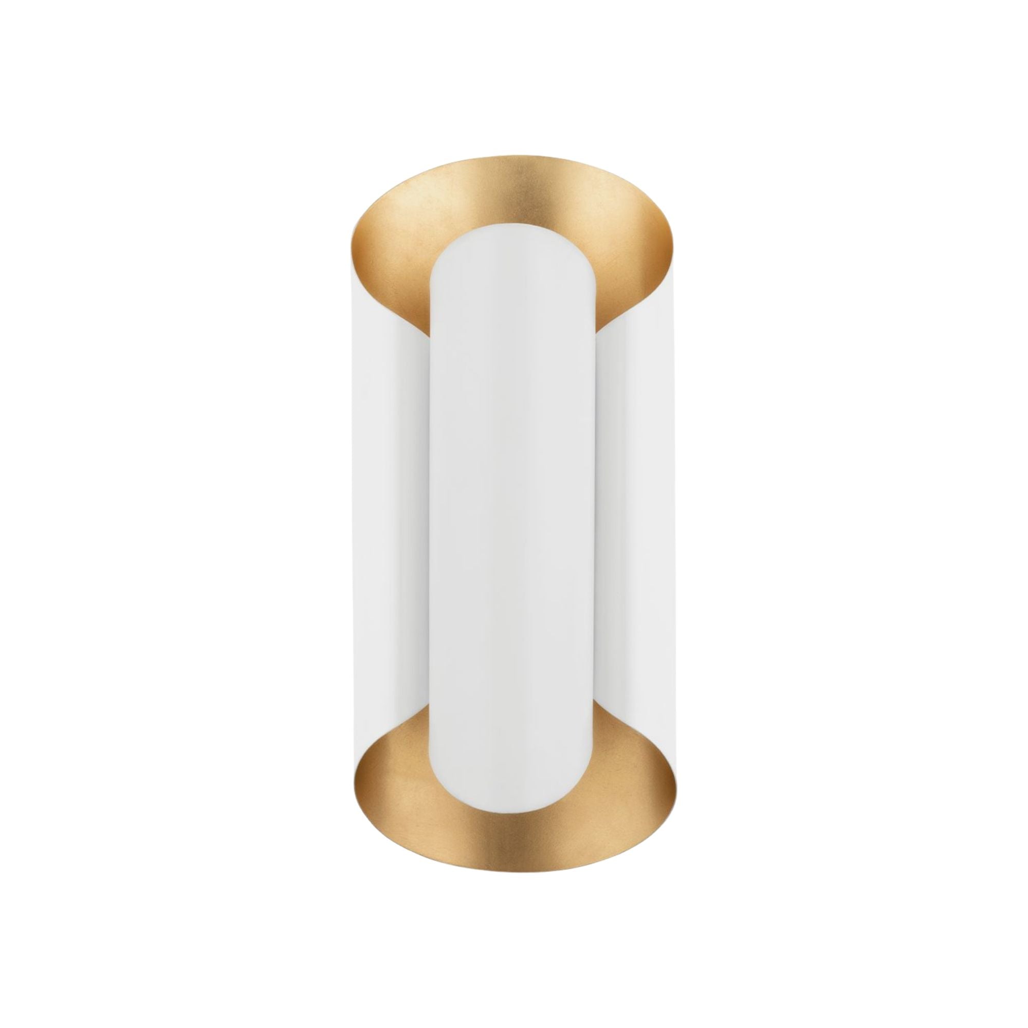 Banks 17" 2-Light Wall Sconce, Gold Leaf/White Finish