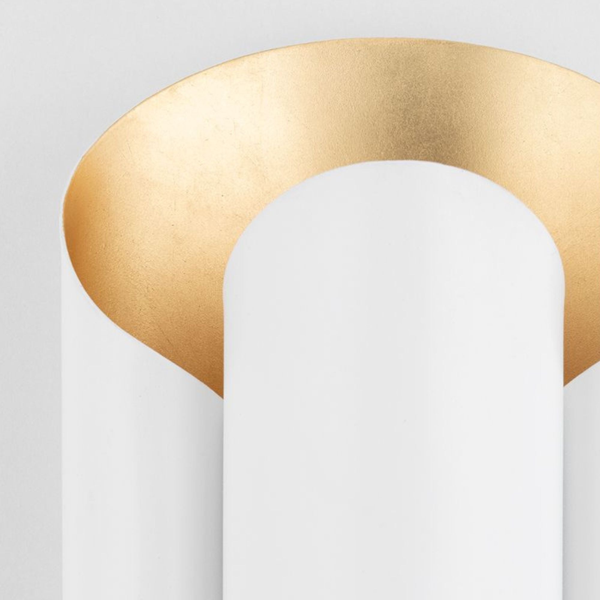 Banks 17" 2-Light Wall Sconce, Gold Leaf/White Finish