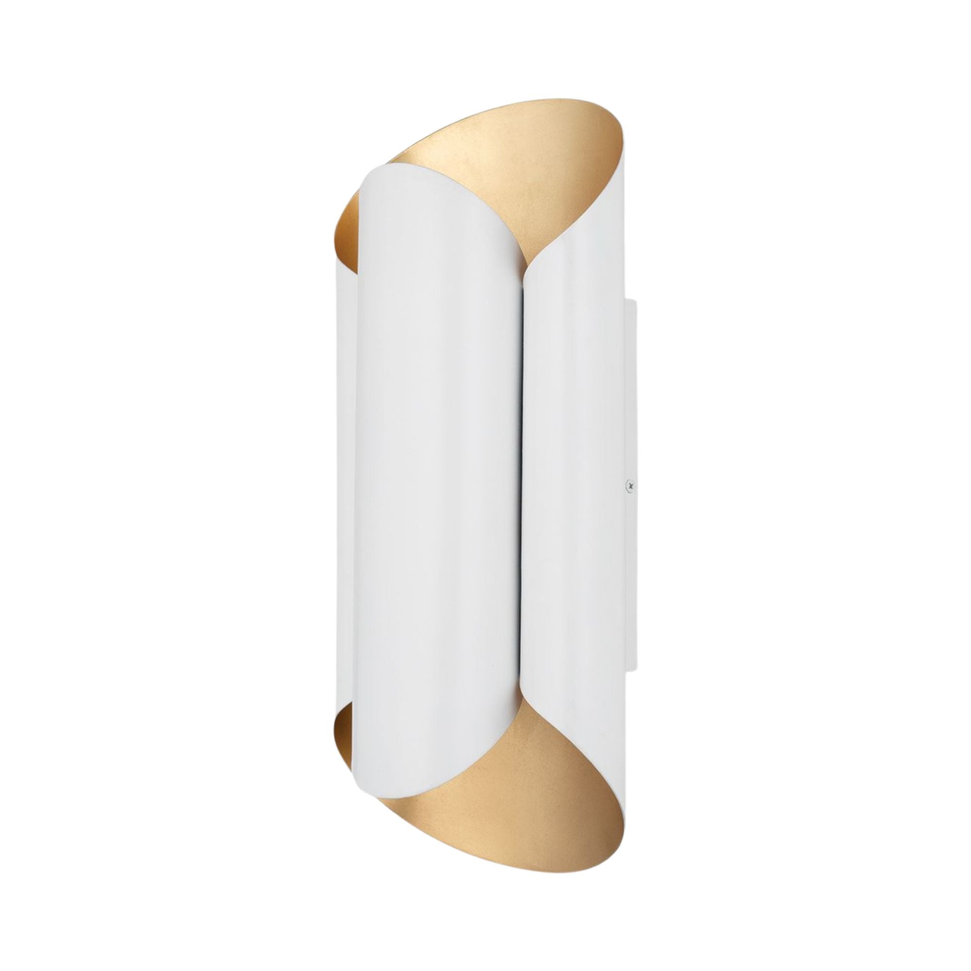 Banks 17" 2-Light Wall Sconce, Gold Leaf/White Finish