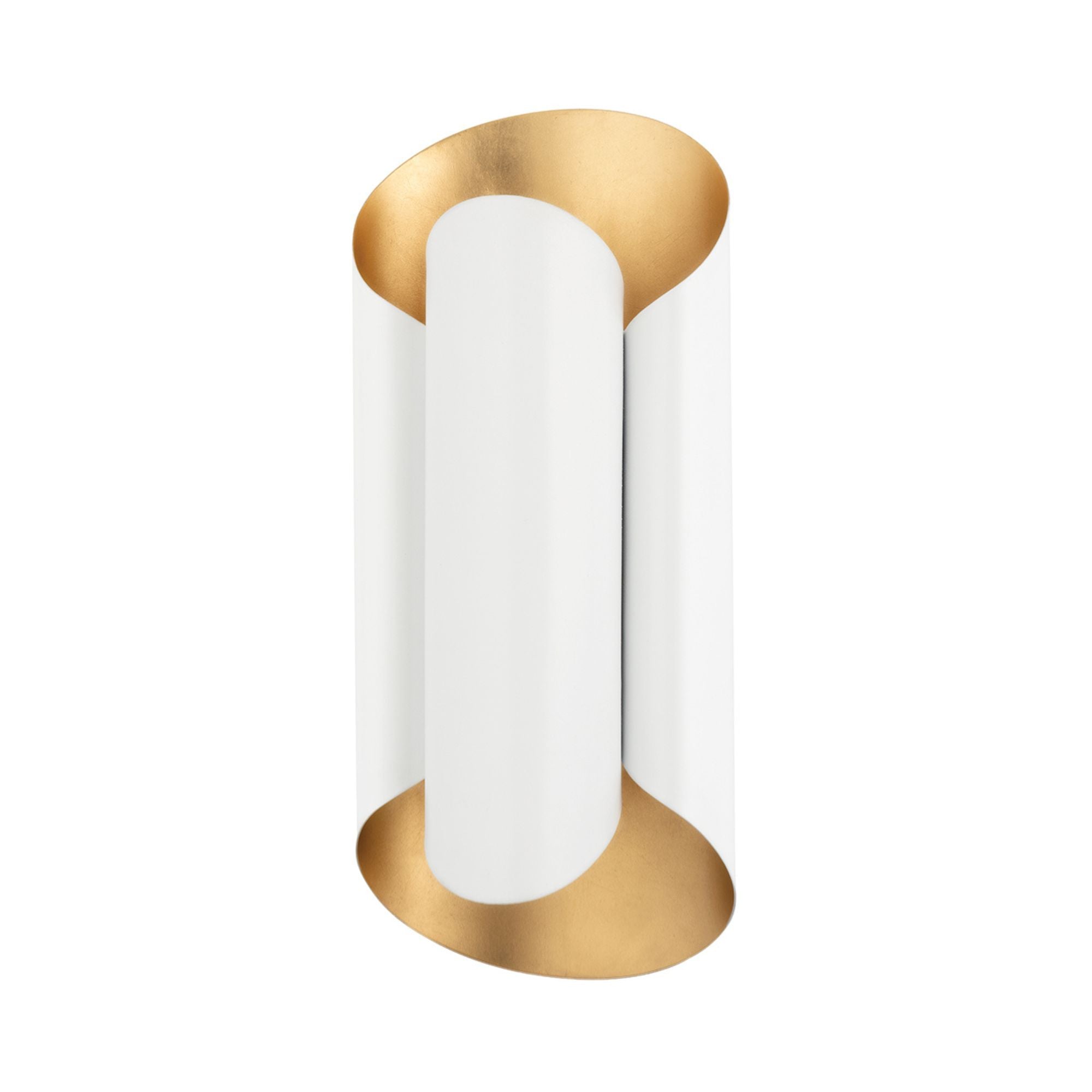Banks 17" 2-Light Wall Sconce, Gold Leaf/White Finish