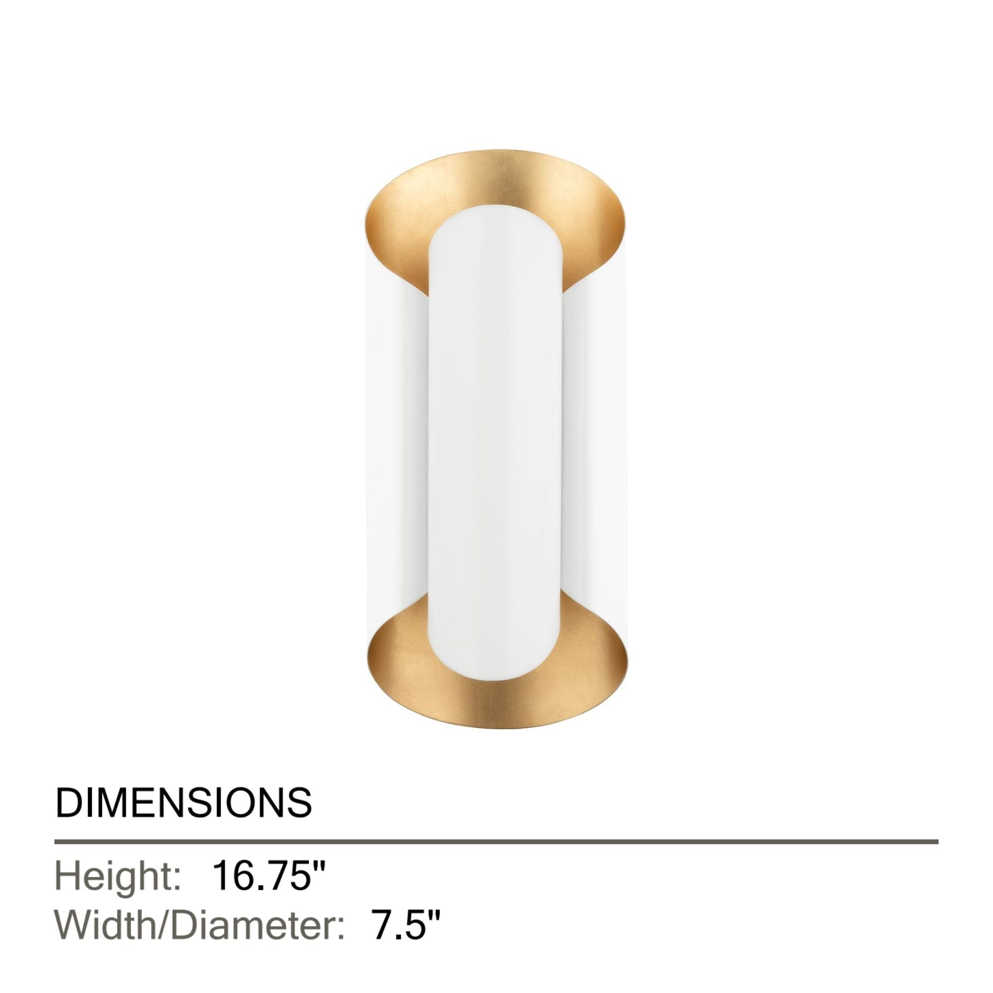 Banks 17" 2-Light Wall Sconce, Gold Leaf/White Finish