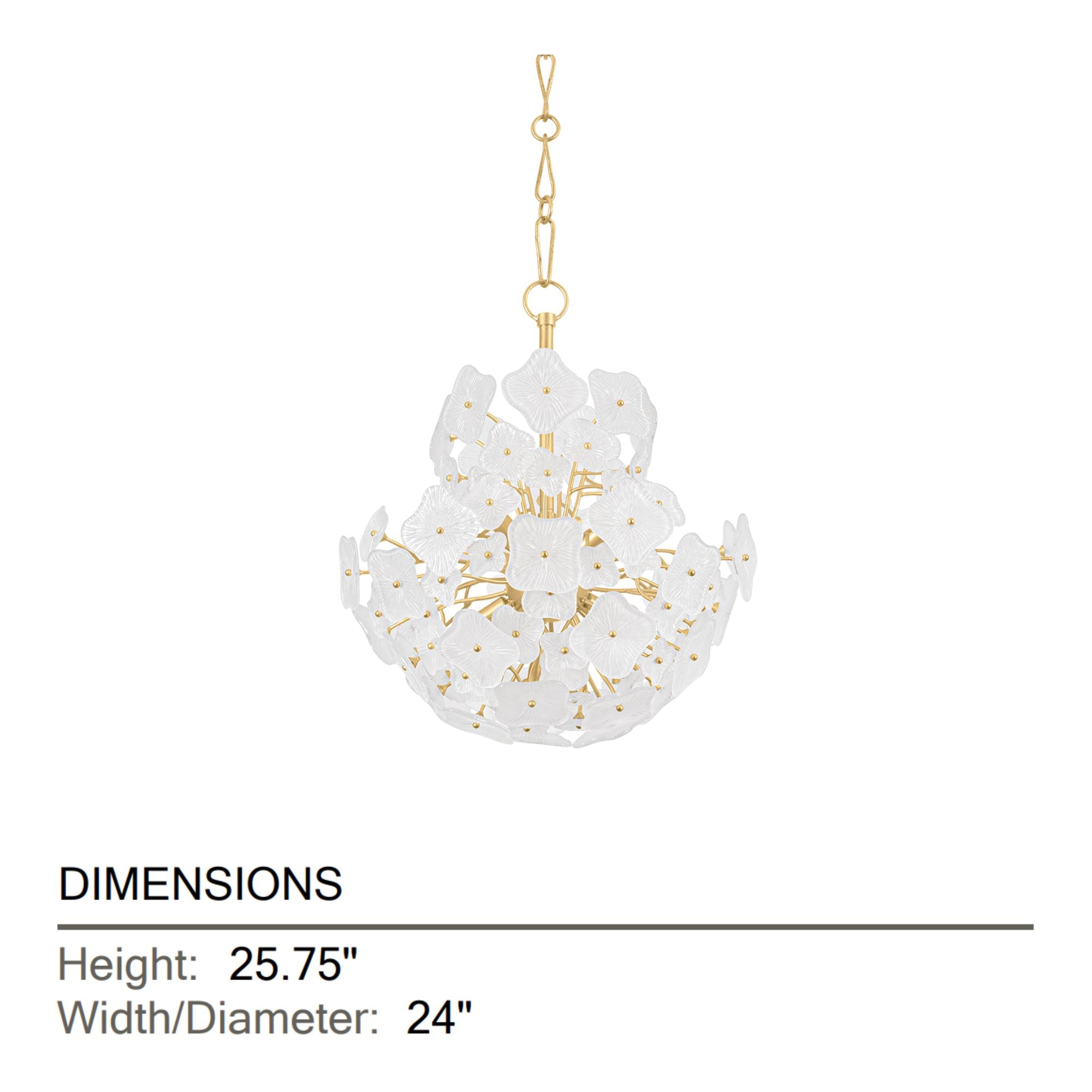 Barrytown 26" 7-Light Chandelier, Vintage Gold Leaf Finish