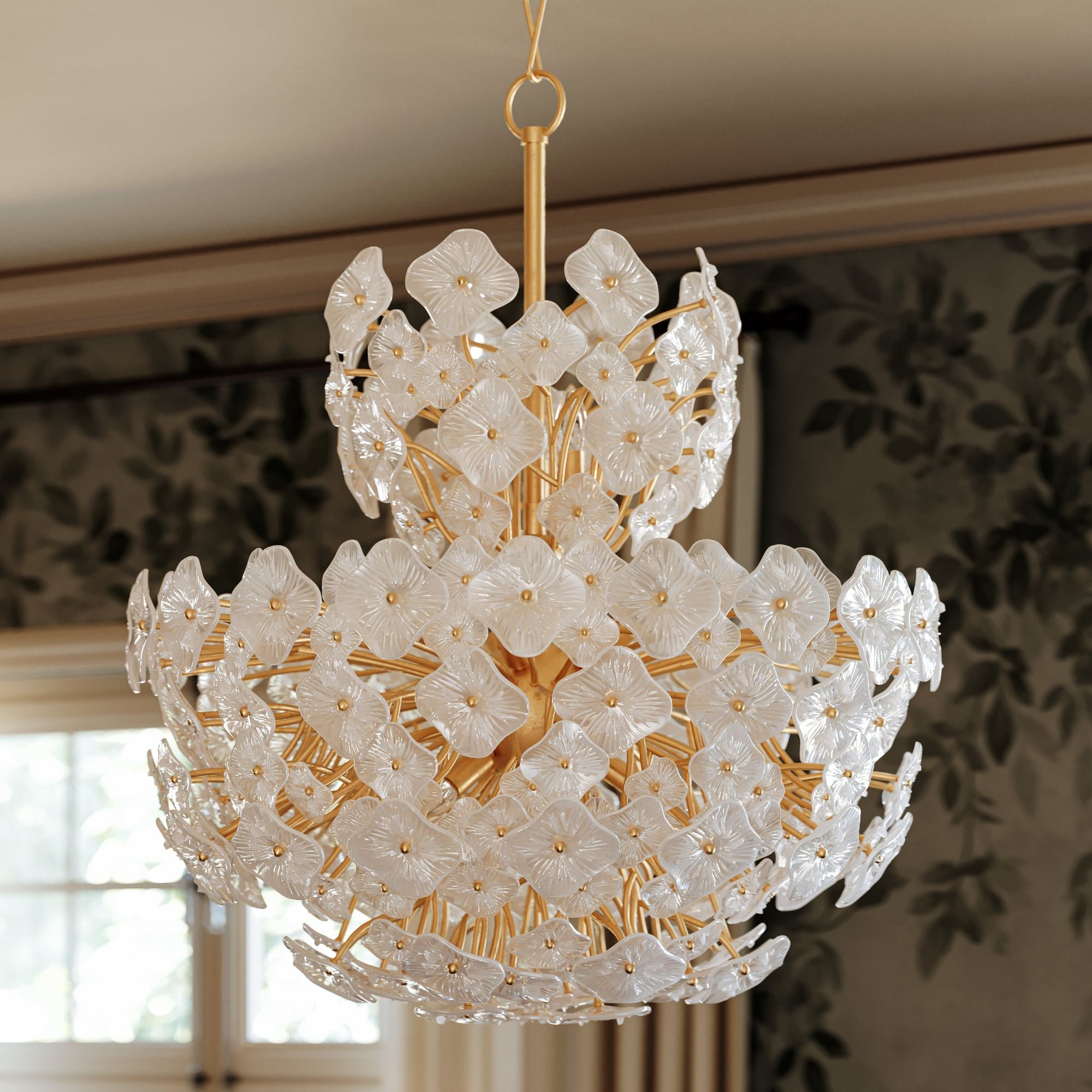 Barrytown 39" 13 Light Chandelier, Vintage Gold Leaf Finish