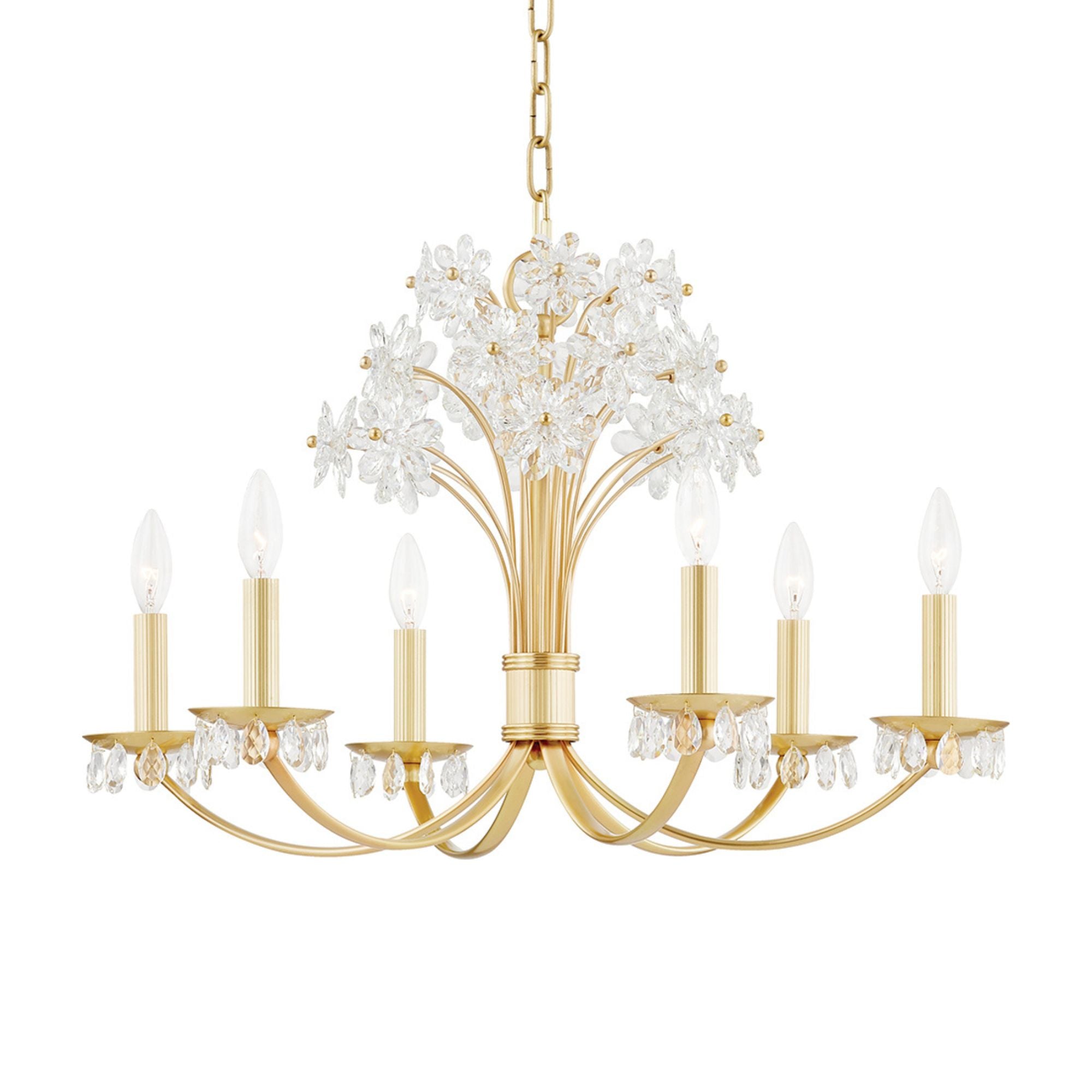 Beaumont 26" 6-Light Chandelier, Aged Brass Finish