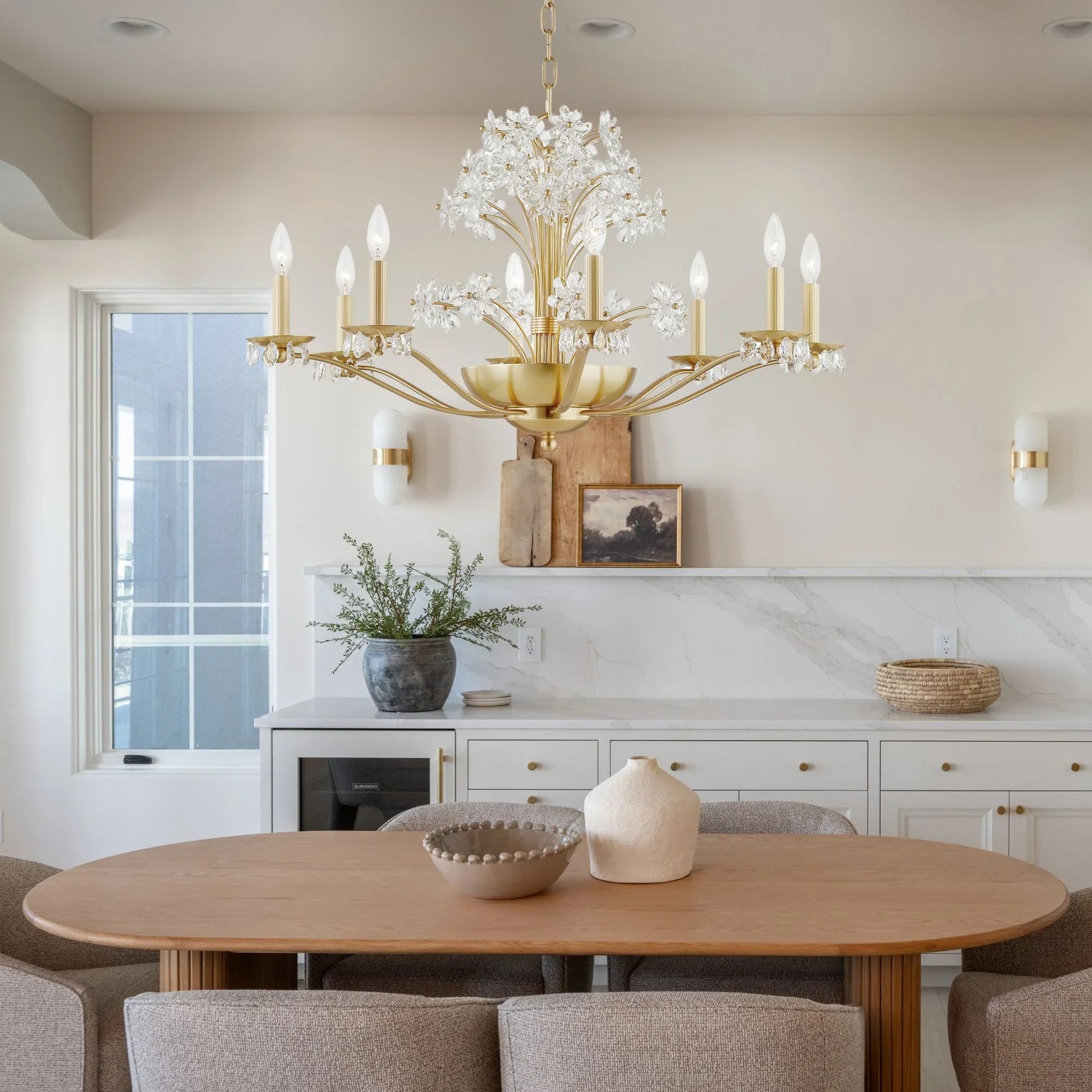 Hudson Valley Lighting - Beaumont 34" 10-Light Chandelier, Aged Brass Finish | Bees Lighting