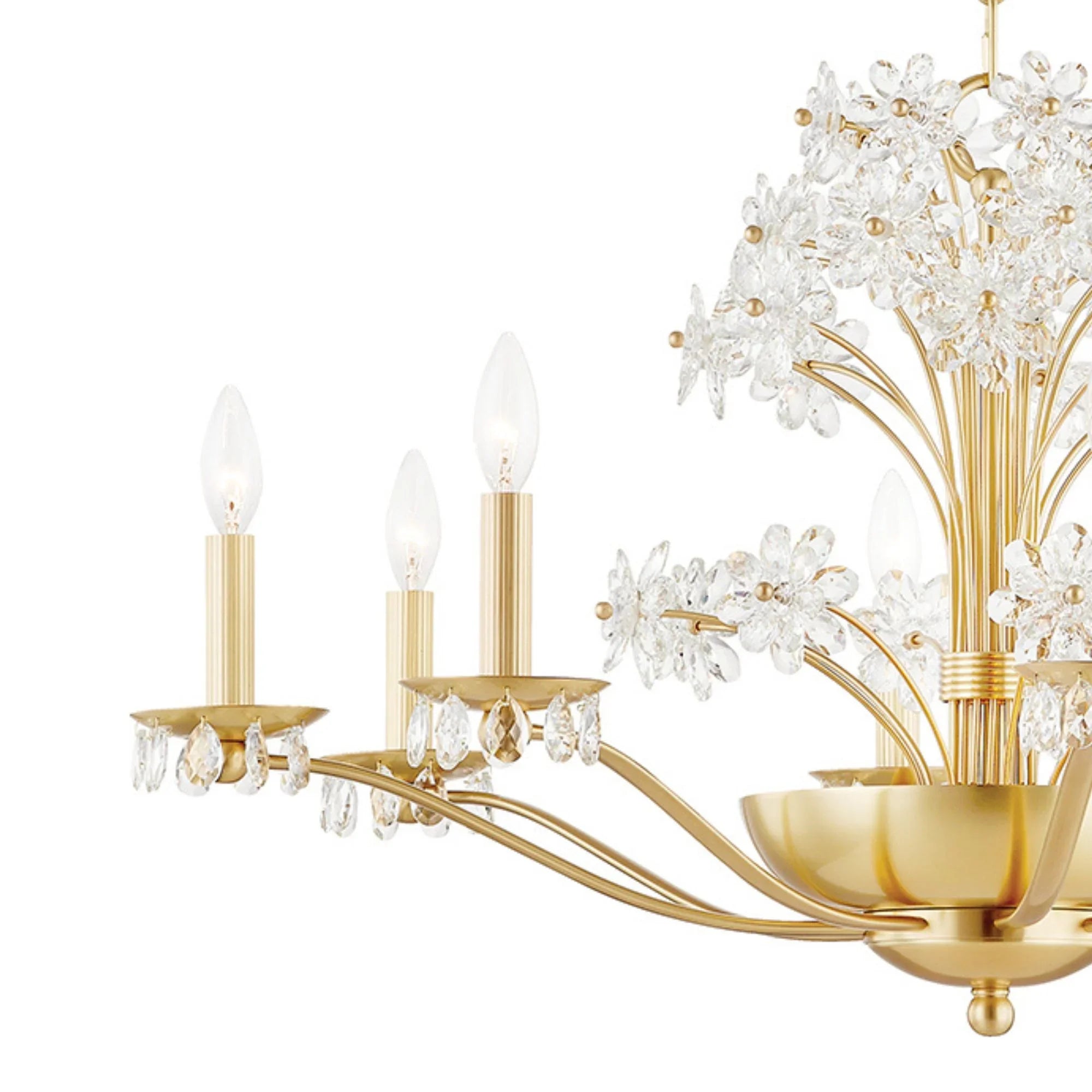Hudson Valley Lighting - Beaumont 34" 10-Light Chandelier, Aged Brass Finish | Bees Lighting
