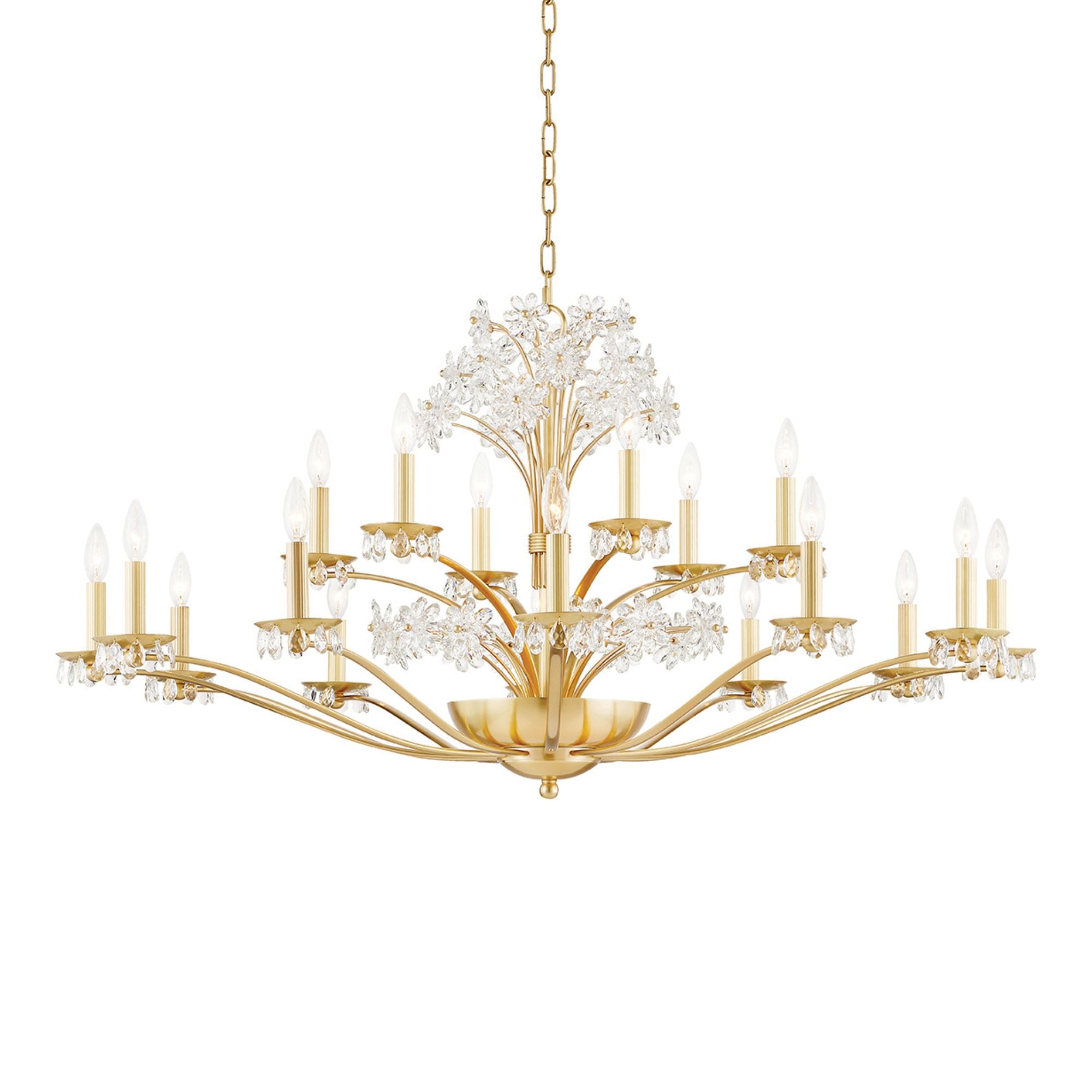 Beaumont 48" 20-Light Chandelier, Aged Brass Finish
