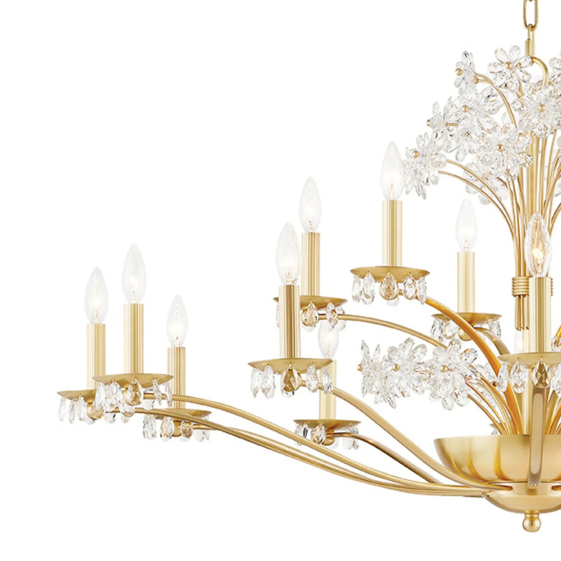 Hudson Valley Lighting - Beaumont 48" 20-Light Chandelier, Aged Brass Finish | Bees Lighting