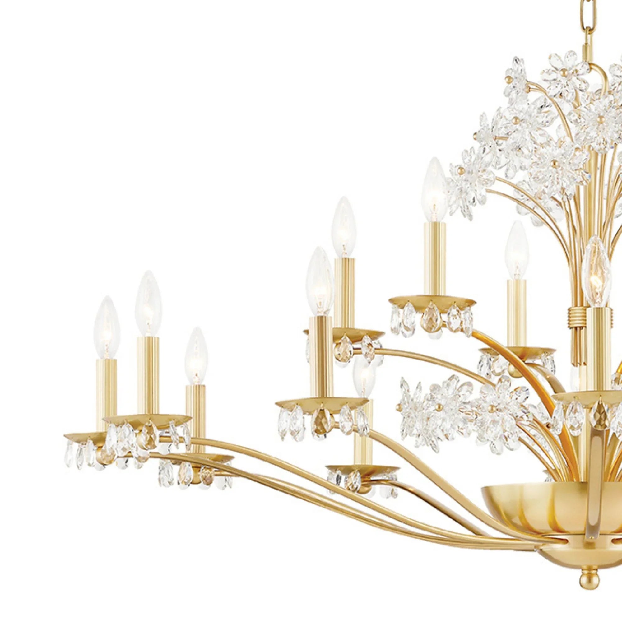 Hudson Valley Lighting - Beaumont 48" 20-Light Chandelier, Aged Brass Finish | Bees Lighting
