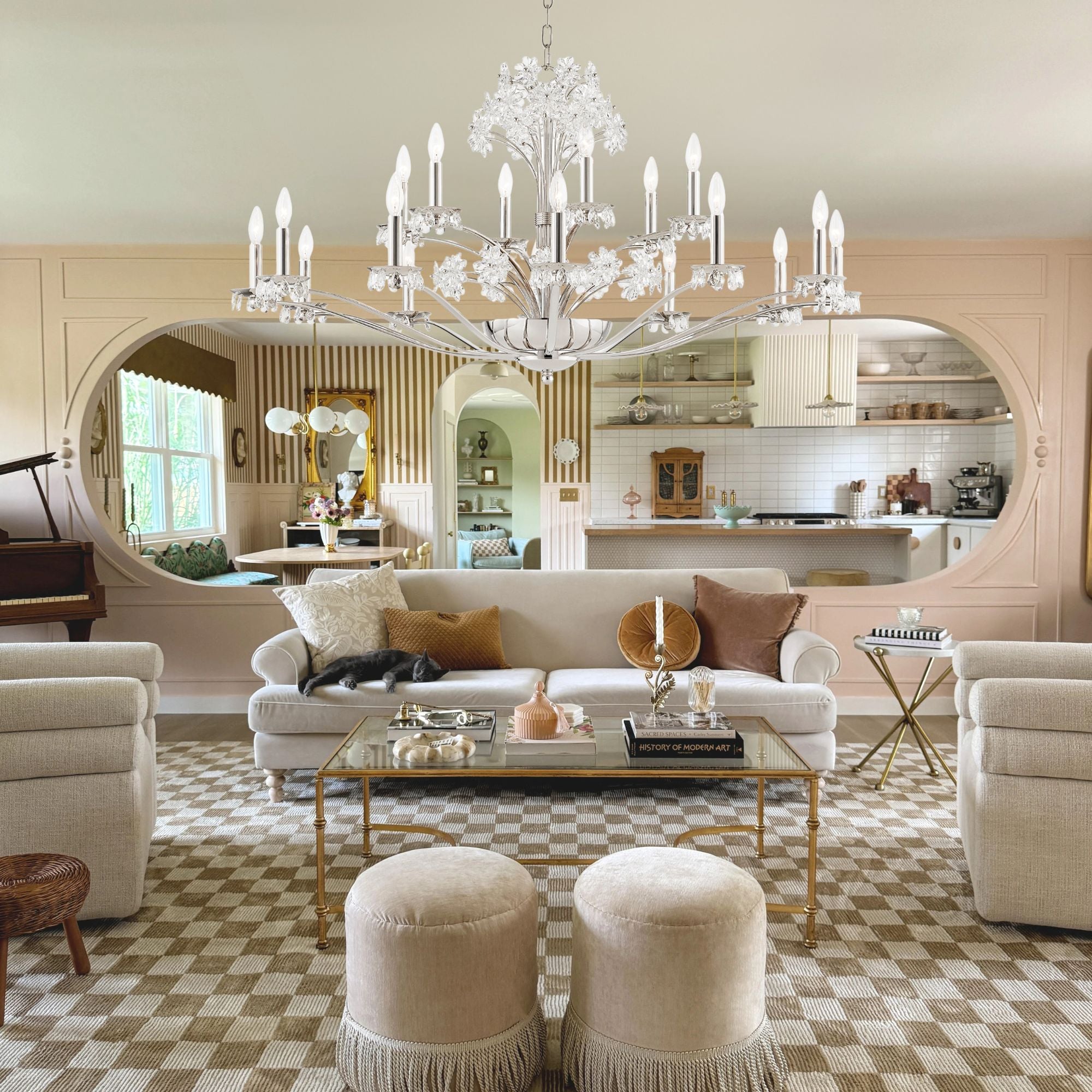 Beaumont 48" 20-Light Chandelier, Polished Nickel Finish